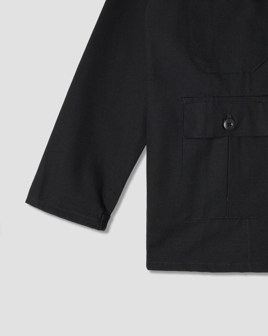 4-Taschen-Jacke (schwarzer Ripstop)