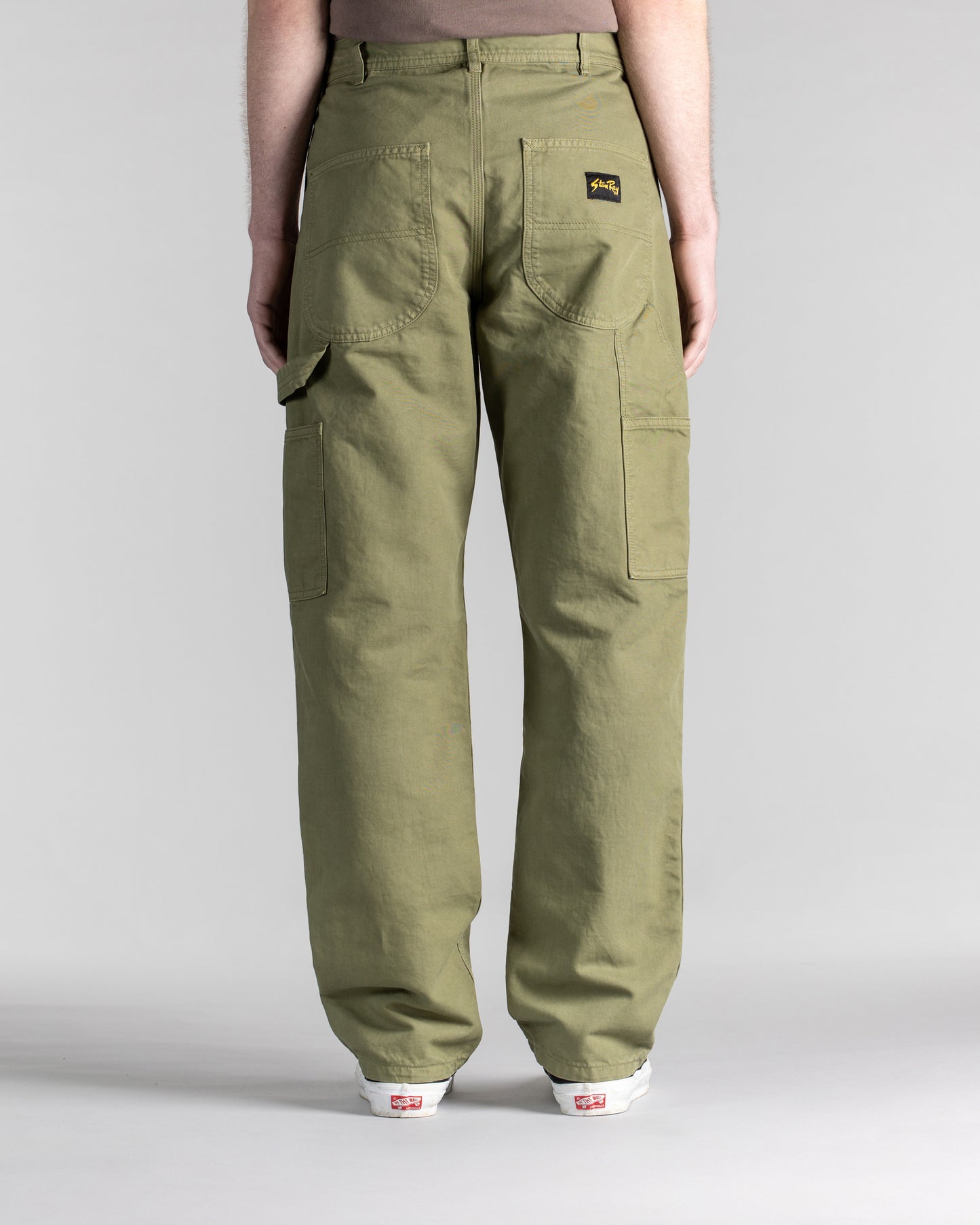 Pantalon de peintre des années 80 (sergé olive)