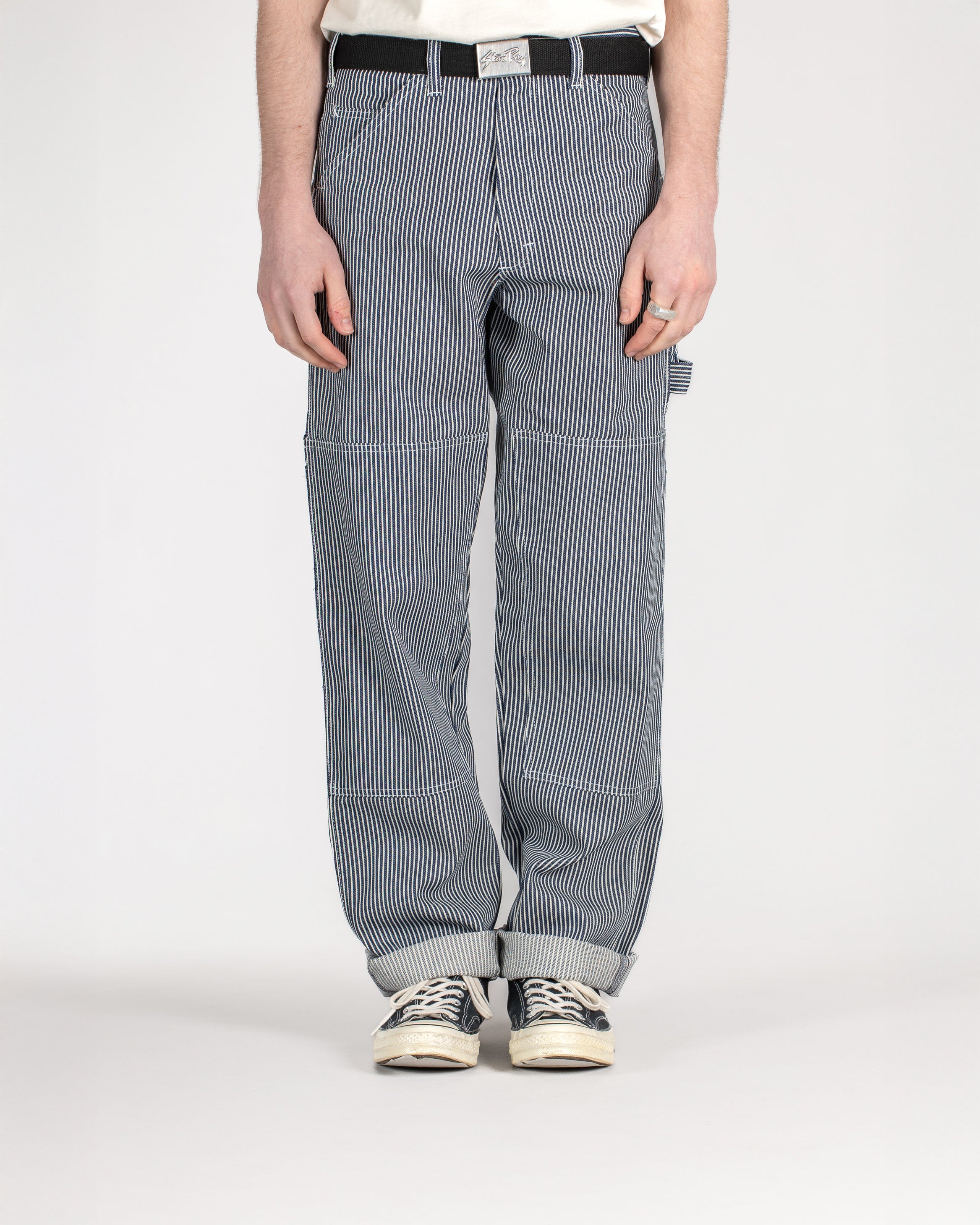 Pantalon de peintre à double genou (rayure Hickory)
