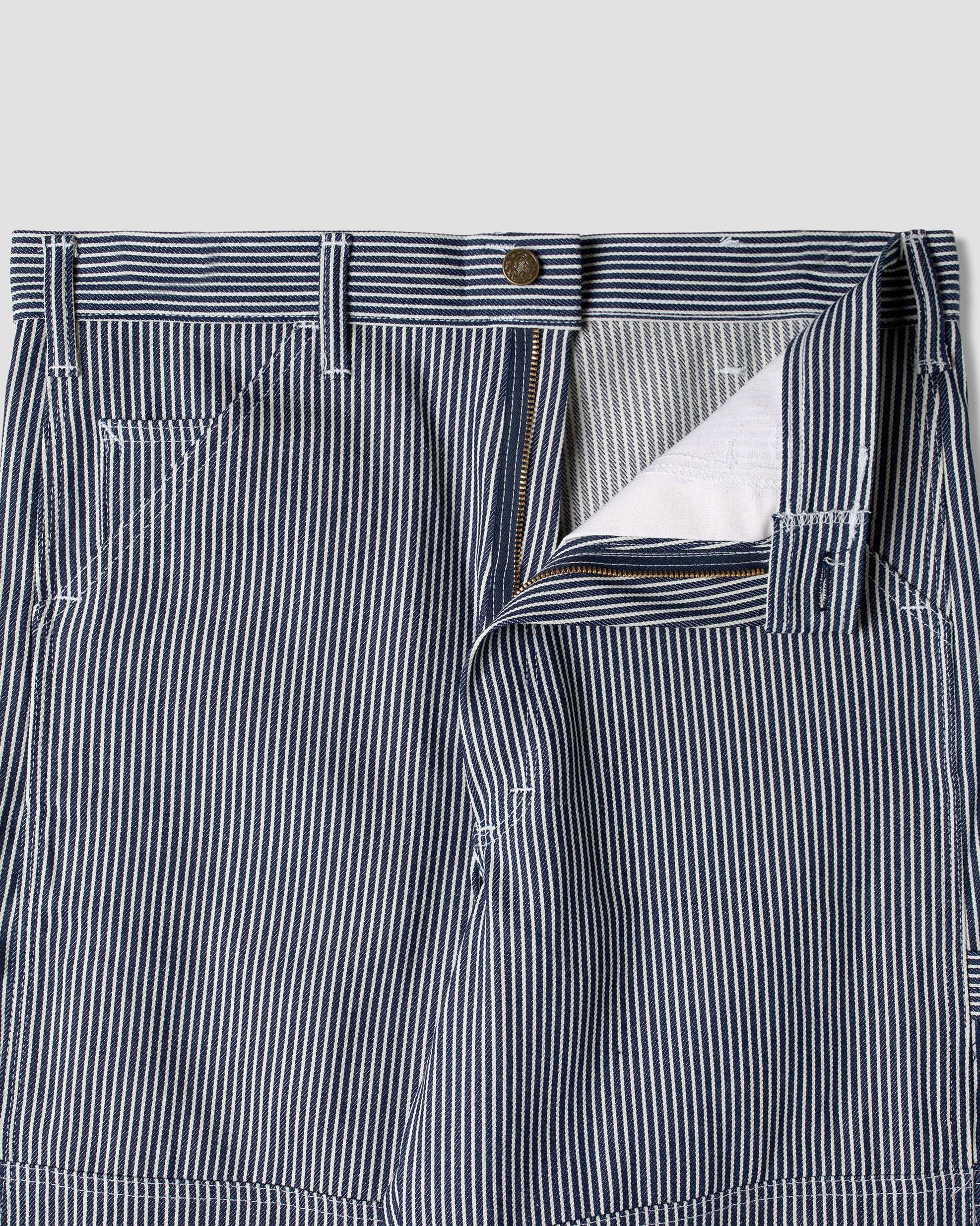 Pantalon de peintre à double genou (rayure Hickory)