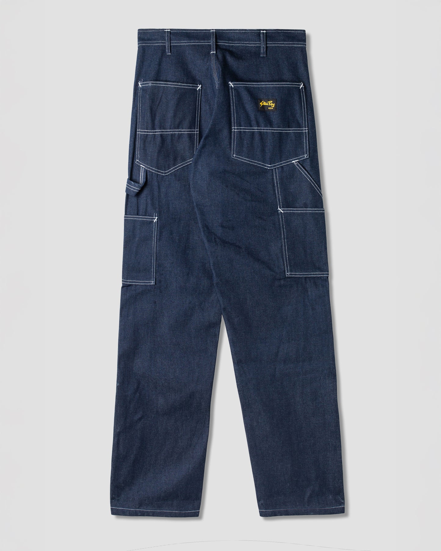 Pantalon de peintre à double genou (denim indigo)