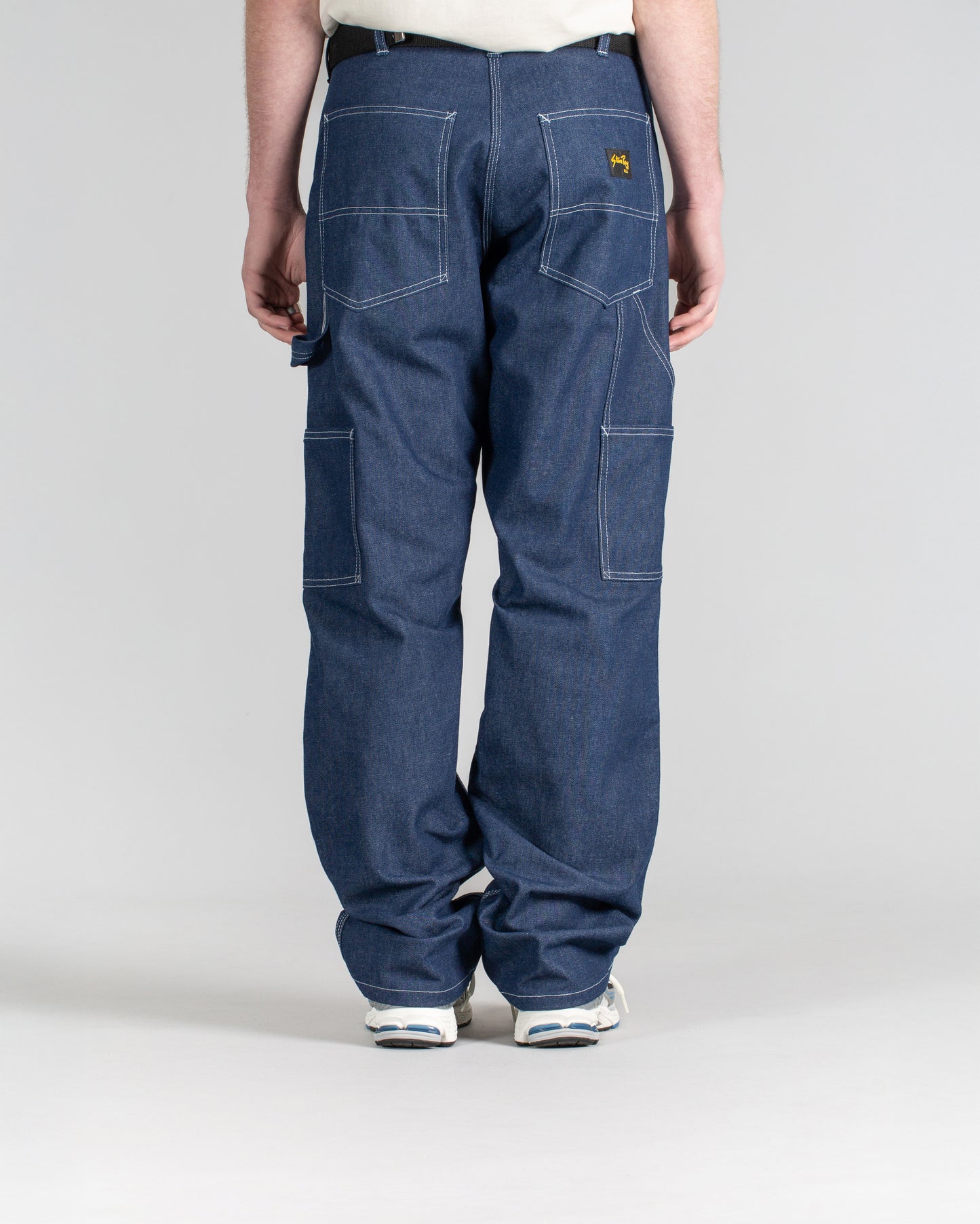 Pantalon de peintre à double genou (denim indigo)