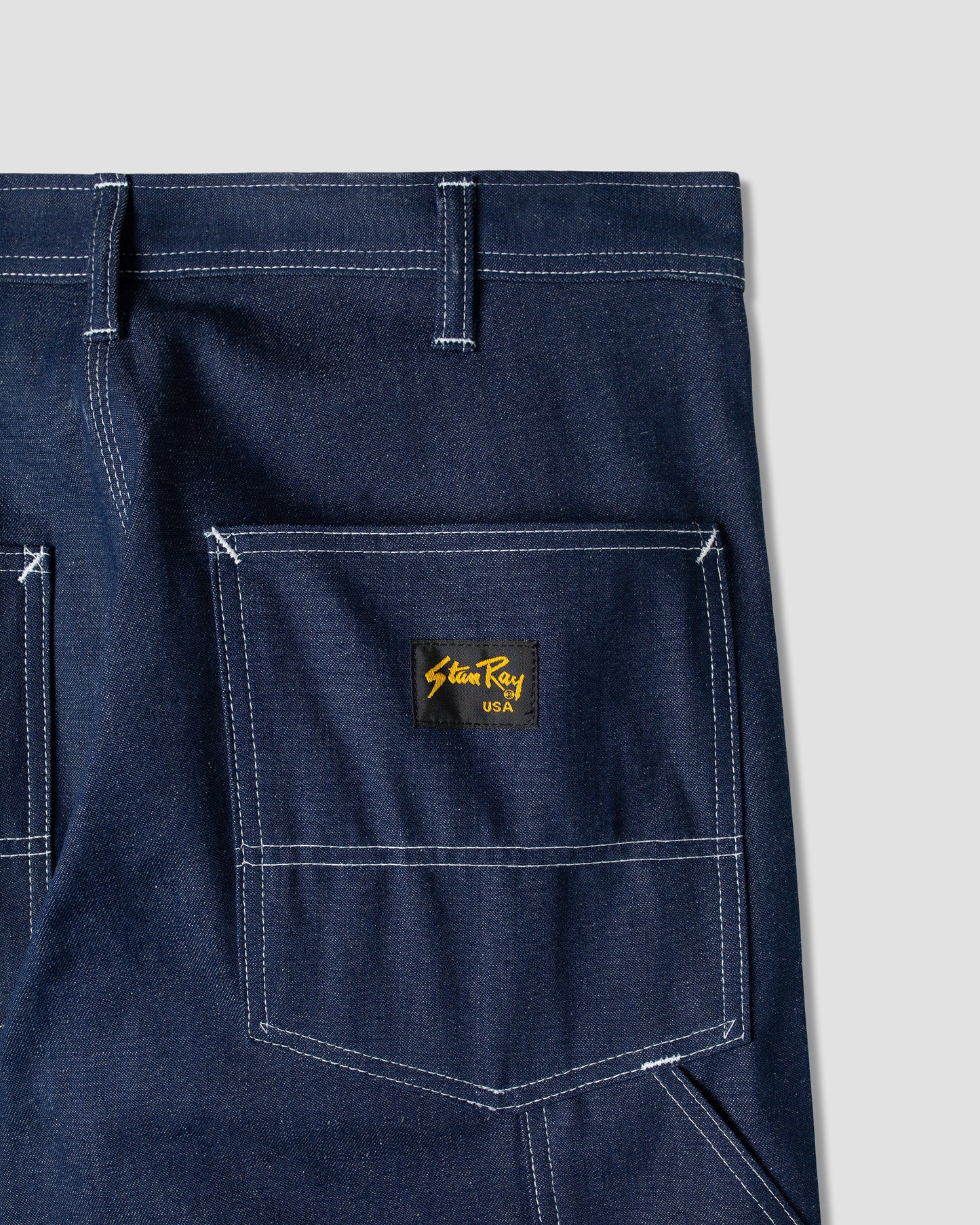 Pantalon de peintre à double genou (denim indigo)