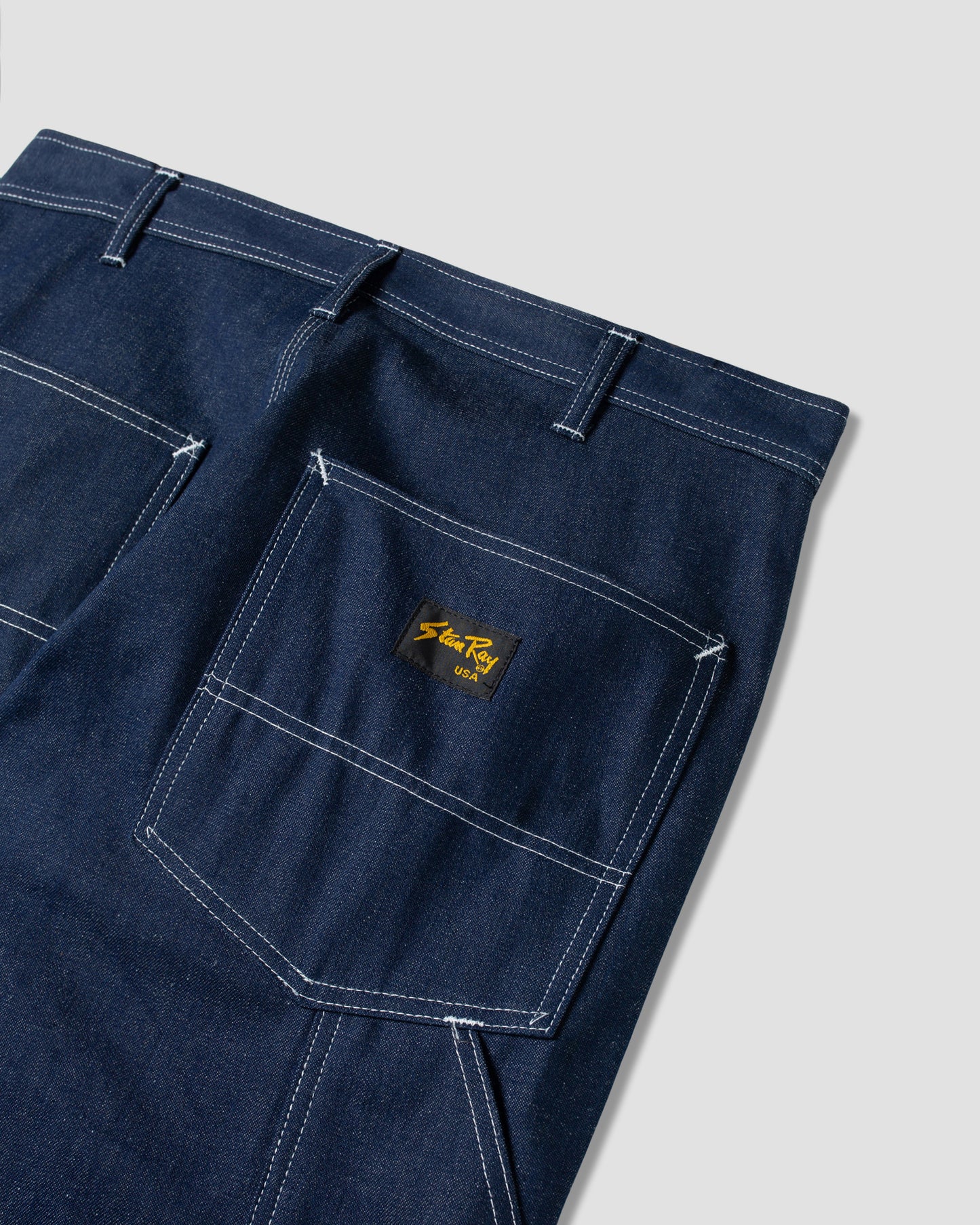 Pantalon de peintre à double genou (denim indigo)