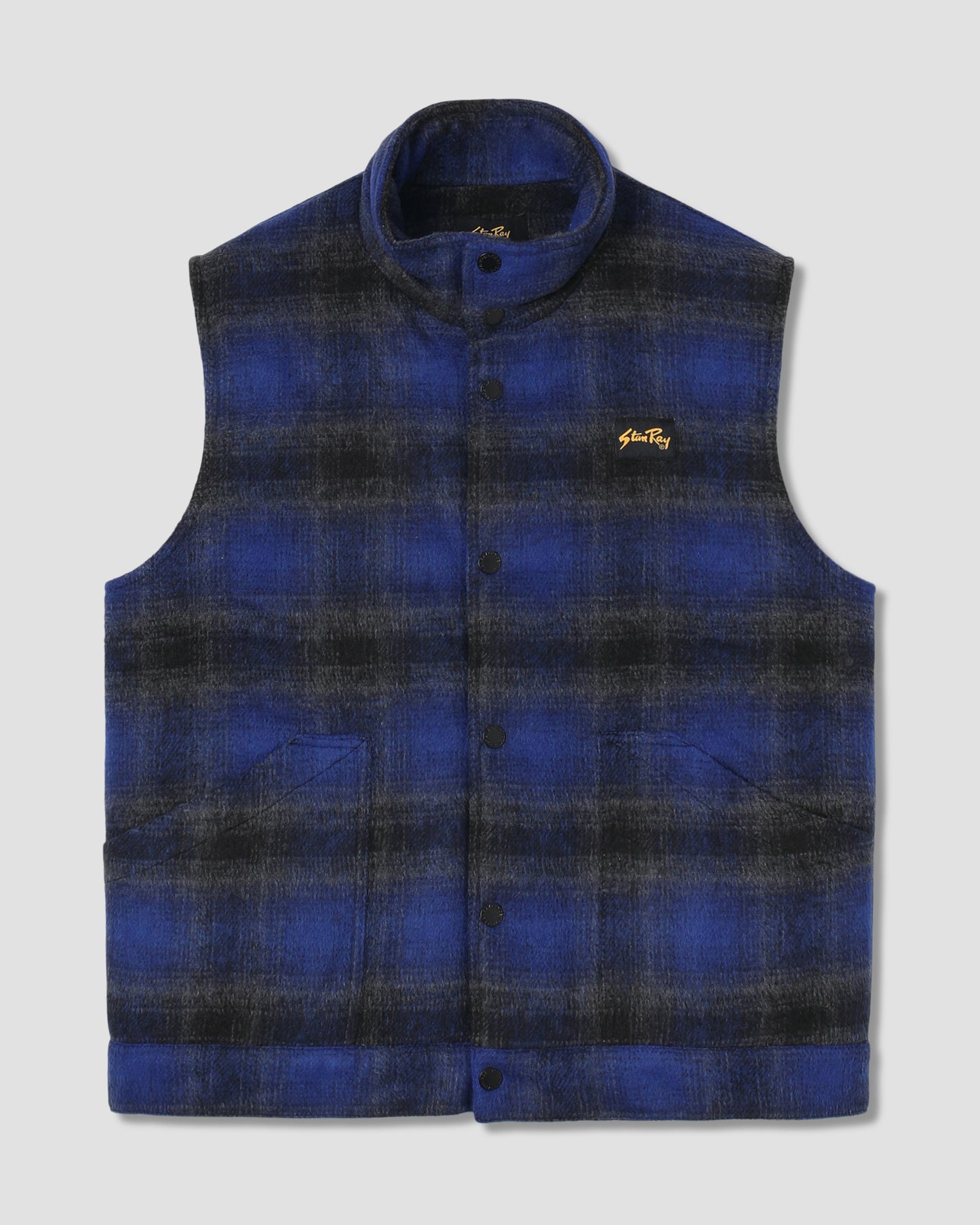 Down Plaid Vest (Navy)