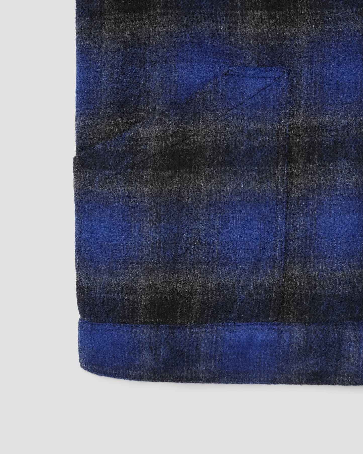 Down Plaid Vest (Navy)
