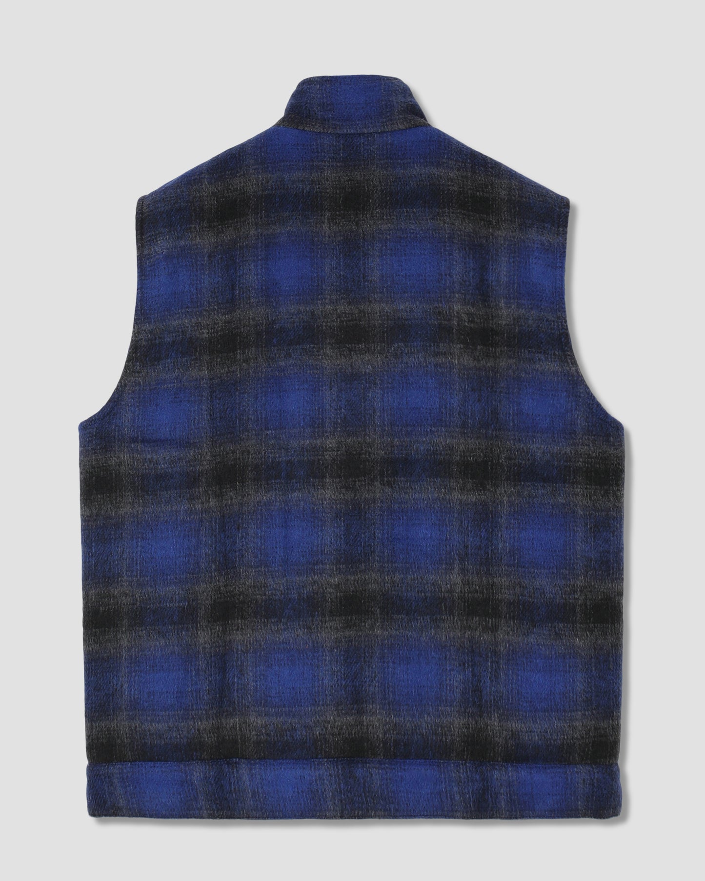 Down Plaid Vest (Navy)