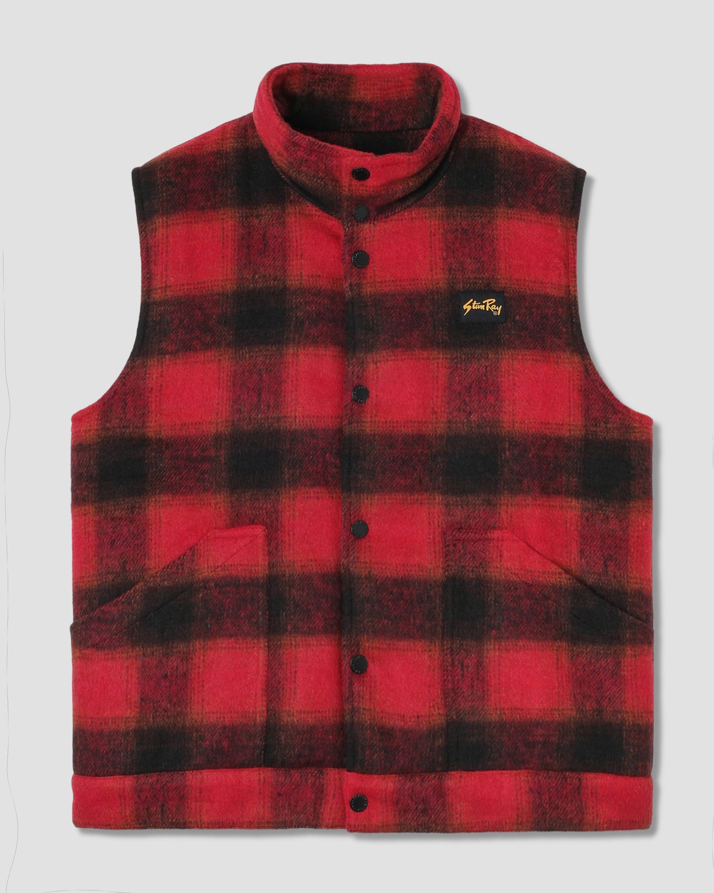 Down Plaid Vest (Red)