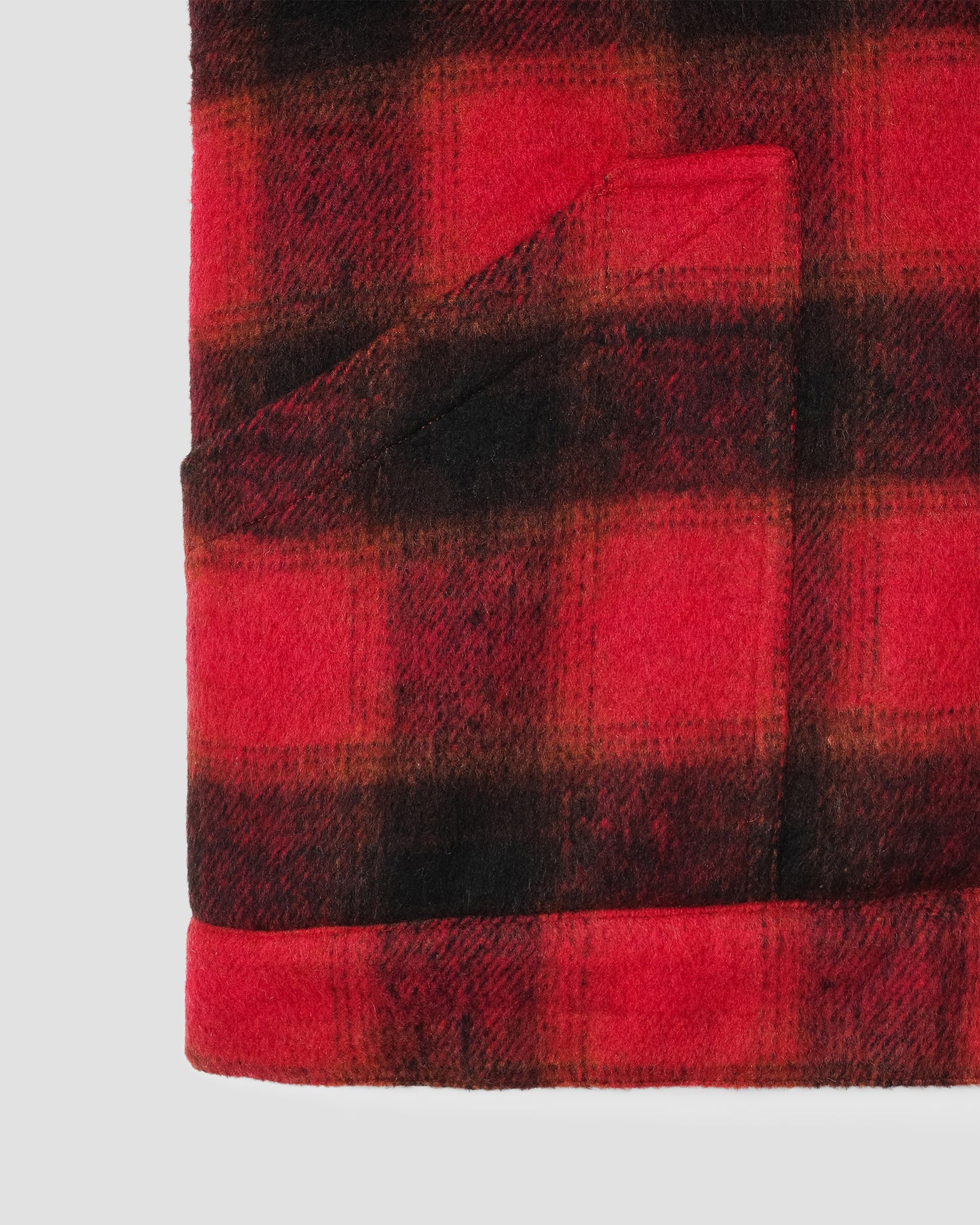 Down Plaid Vest (Red)