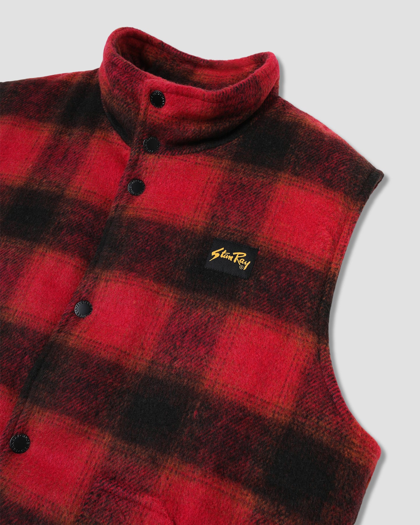 Down Plaid Vest (Red)