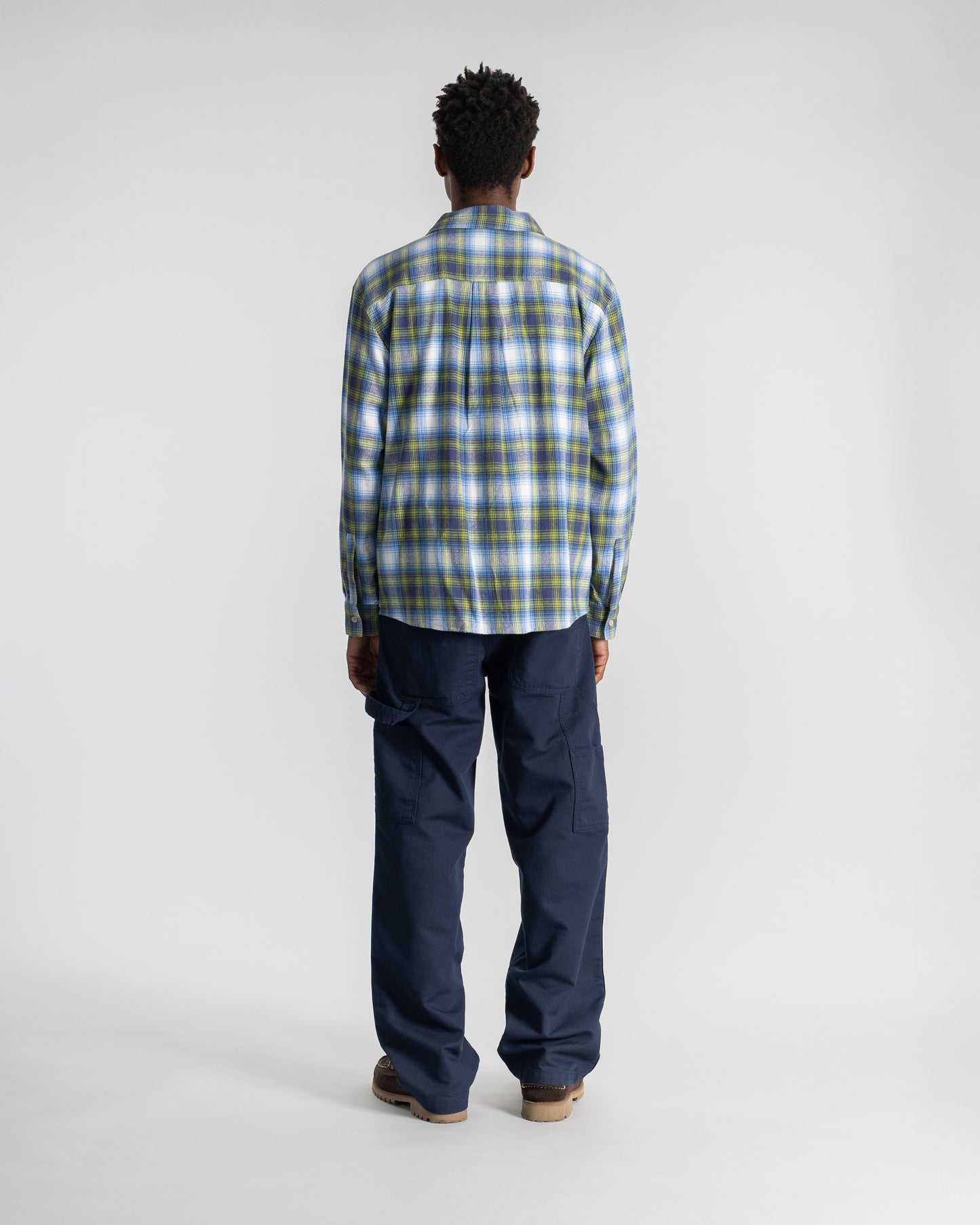 Flannel Shirt (Bright Blue Plaid)
