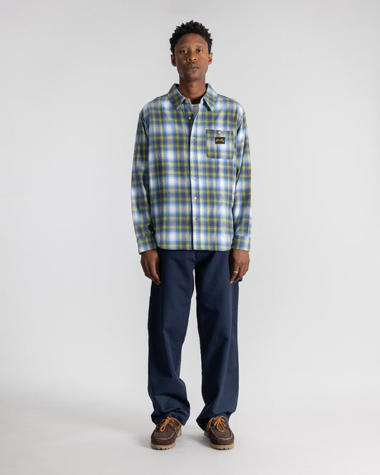 Flannel Shirt (Bright Blue Plaid)