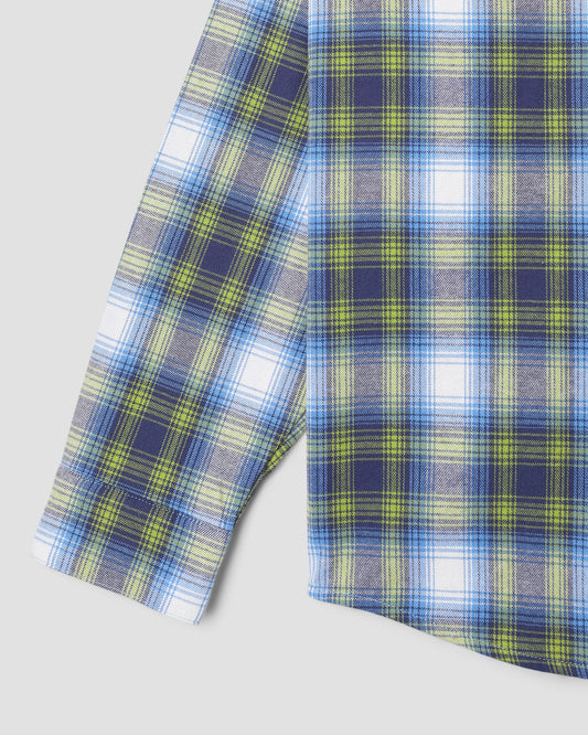 Flannel Shirt (Bright Blue Plaid)