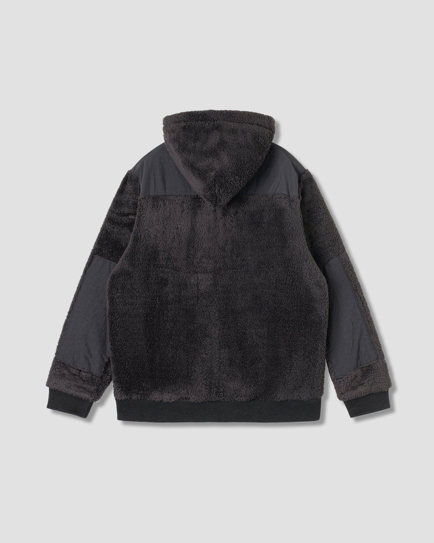 Fleece-Kapuze mit Reißverschluss (Schwarz)