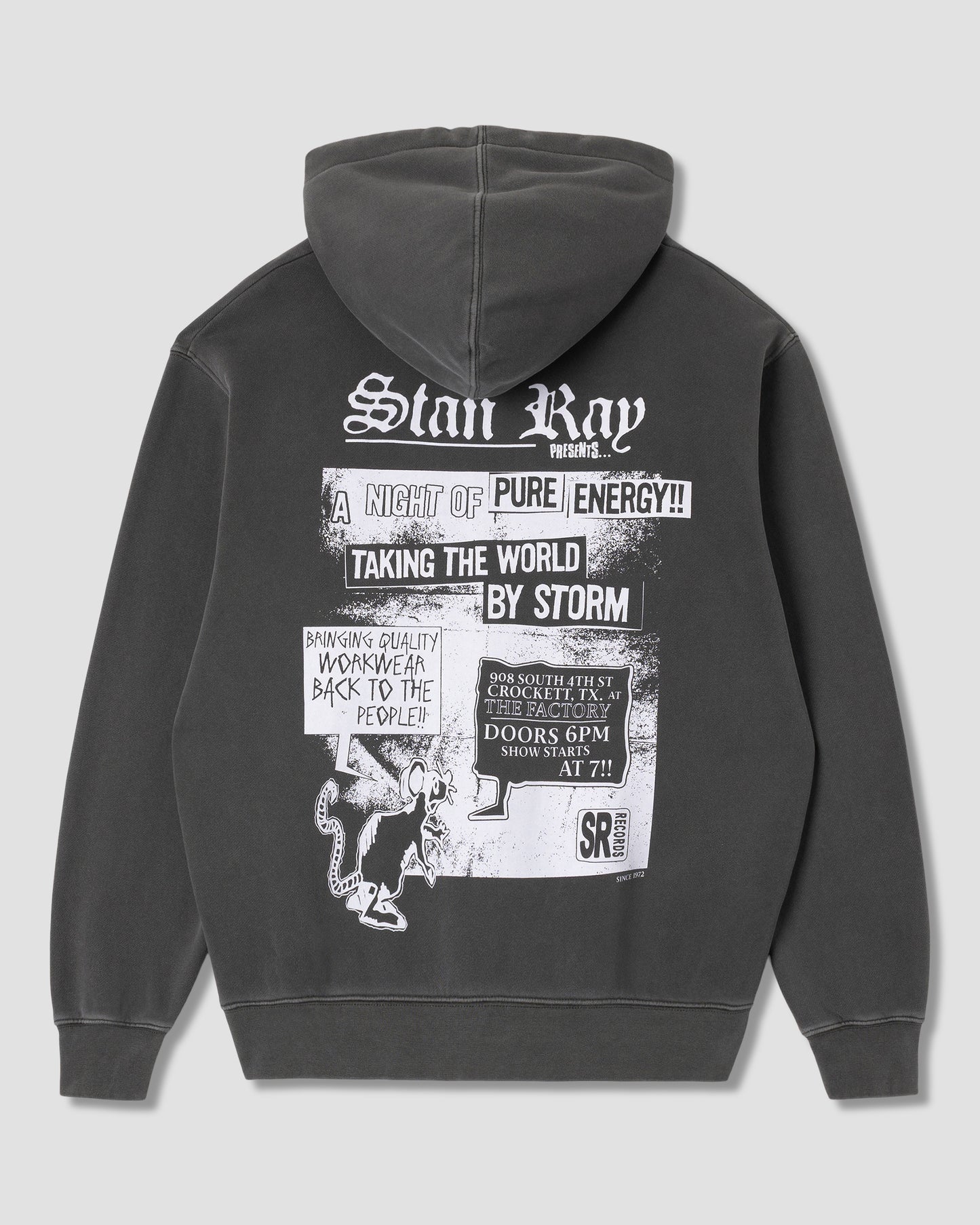 Hardcore Zip Hood (Washed Black)
