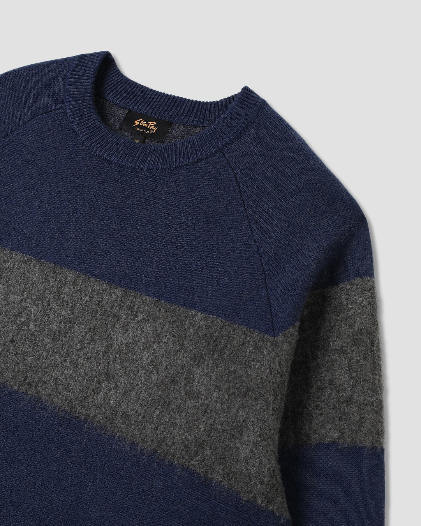 Knitted Sweater (Navy/Charcoal Border Stripe)