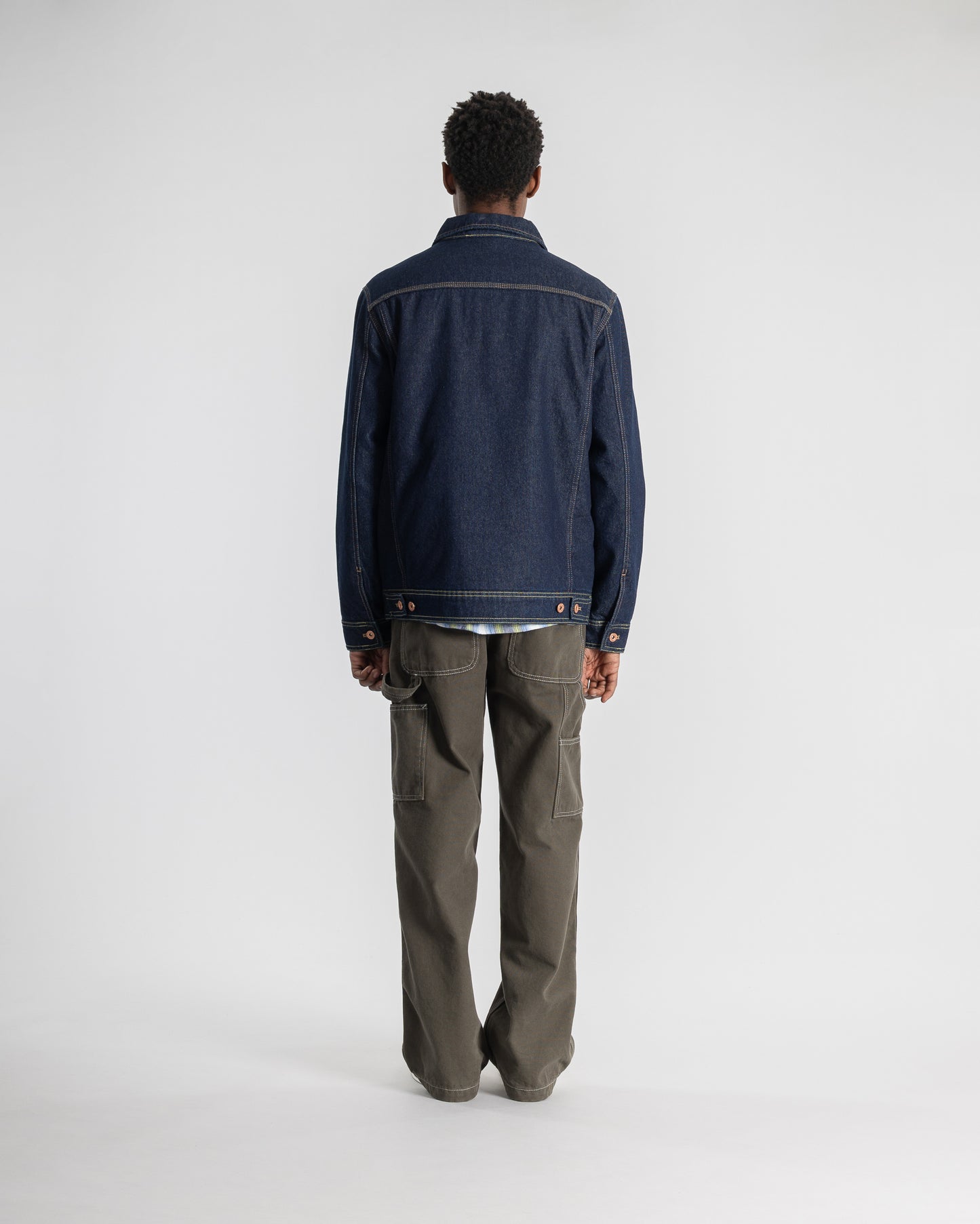 Lined Trucker Jacket (Single Rinse Denim)