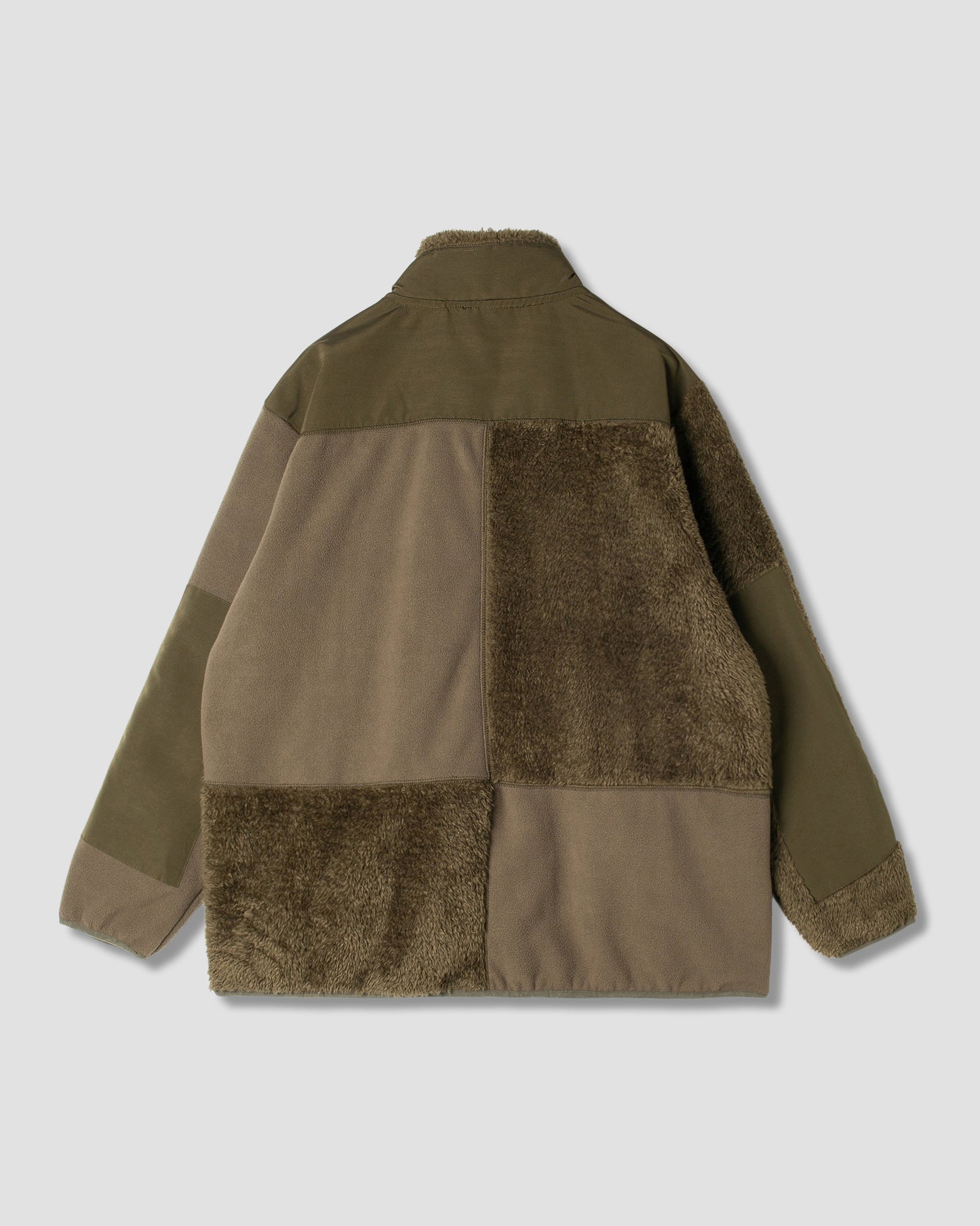 Patchwork Fleece Jacket (Olive)