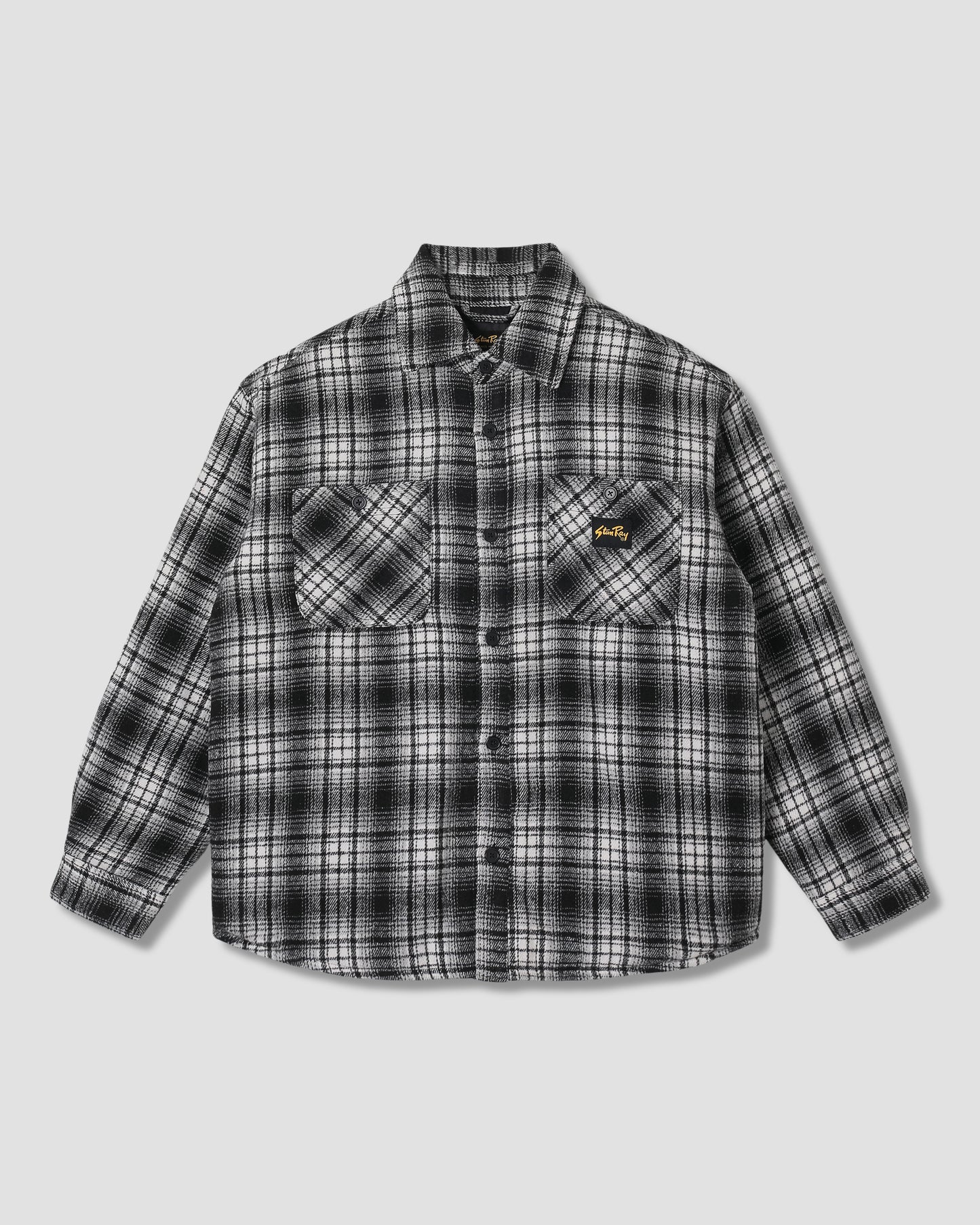 Quilted Plaid Overshirt (Blue)