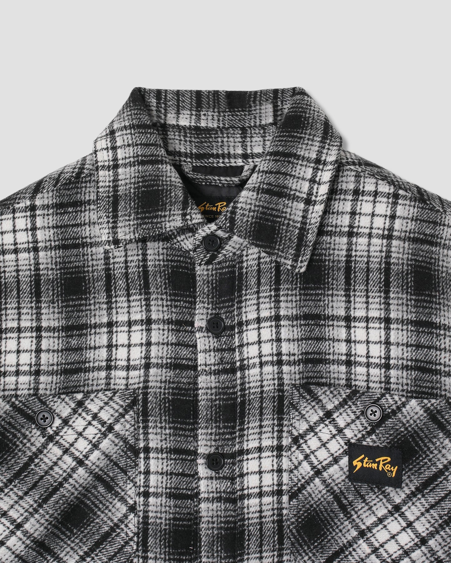 Quilted Plaid Overshirt (Blue)