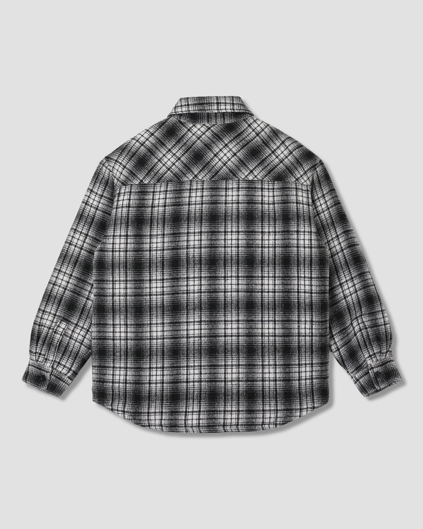 Quilted Plaid Overshirt (Blue)
