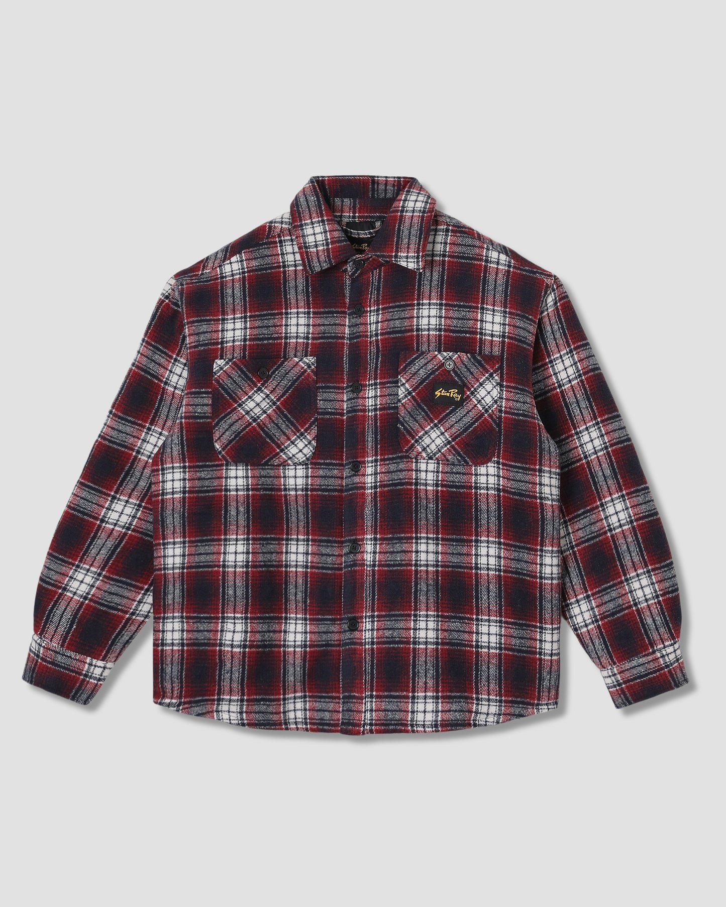 Quilted Plaid Overshirt (Red)
