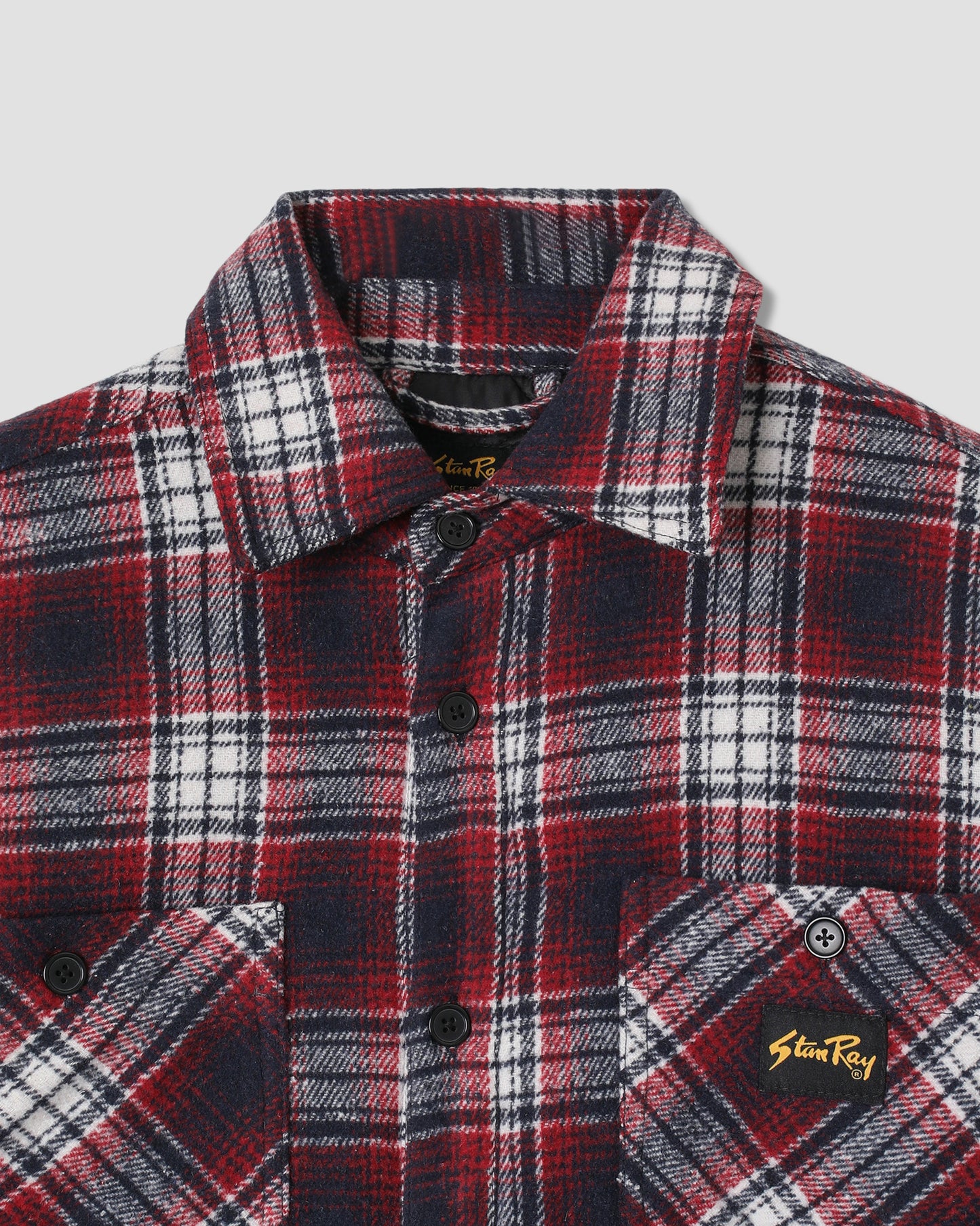 Quilted Plaid Overshirt (Red)
