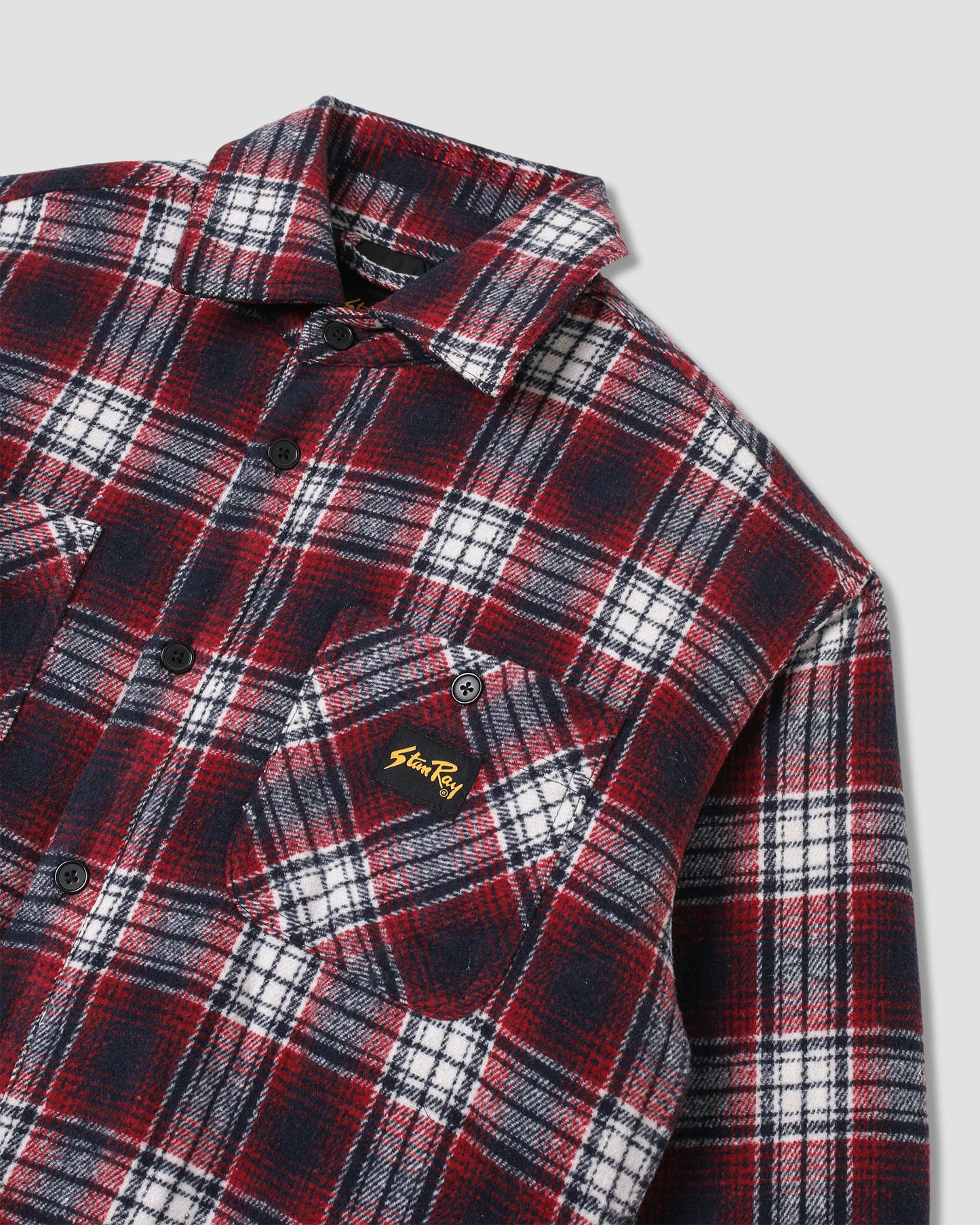Quilted Plaid Overshirt (Red)