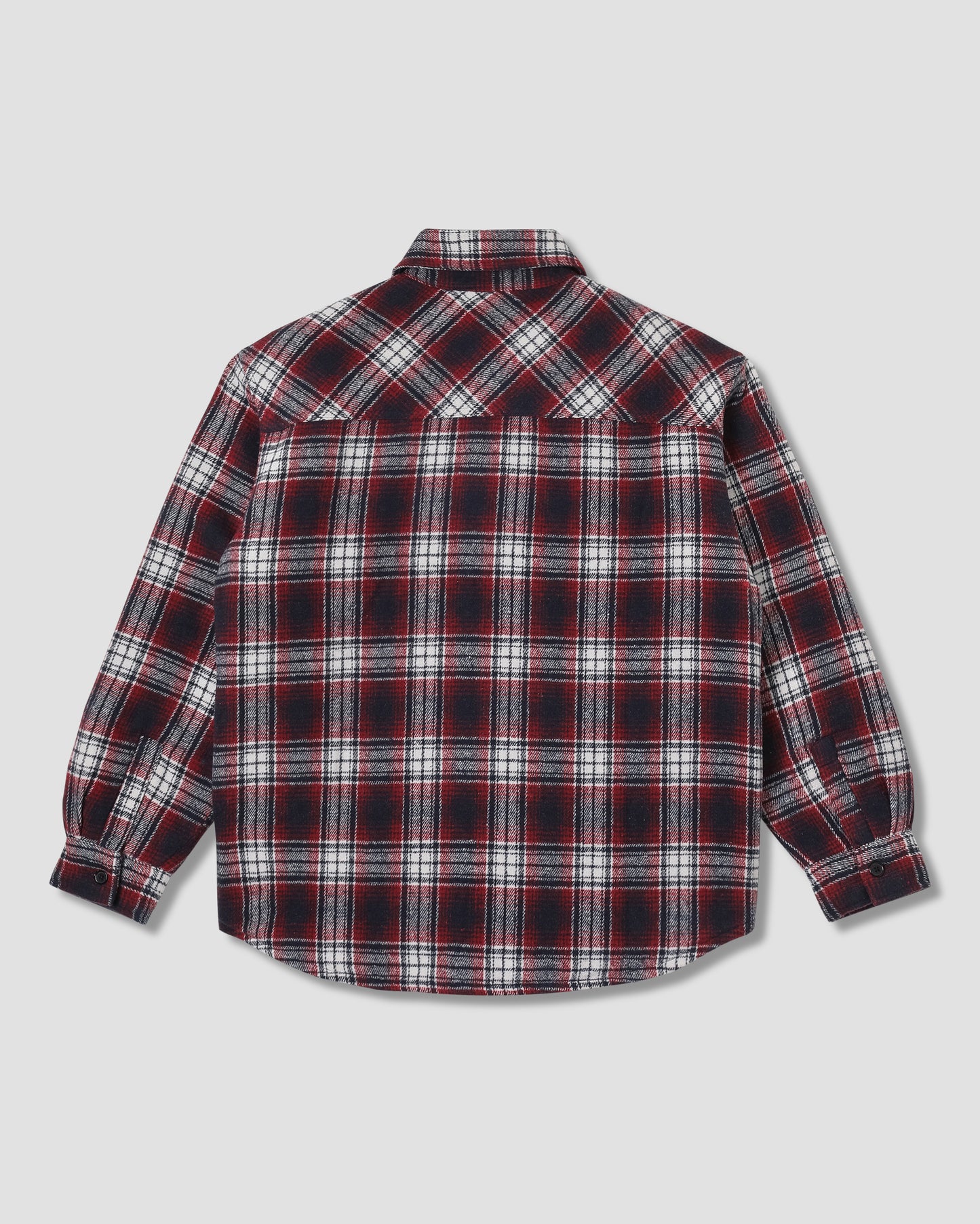 Quilted Plaid Overshirt (Red)