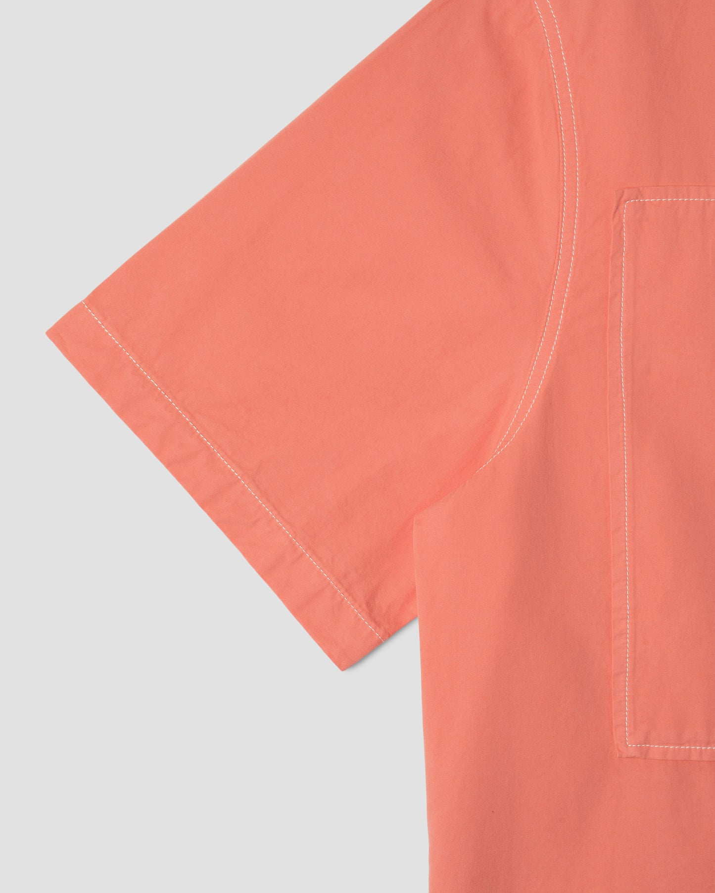 Chemise de peintre à manches courtes (rouge délavé)