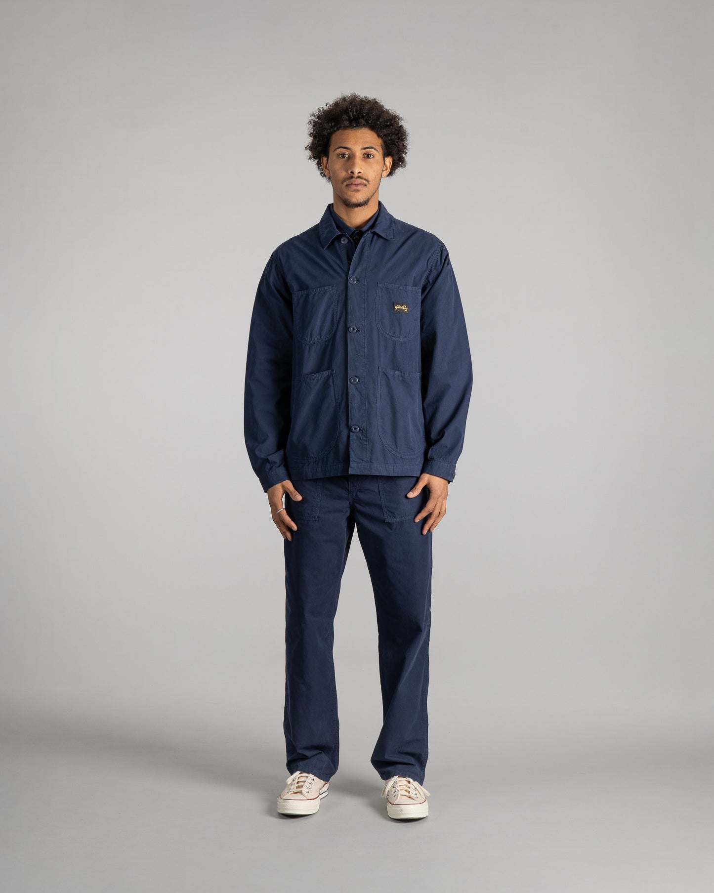 Overall-Jacke (Marineblaues Popeline)