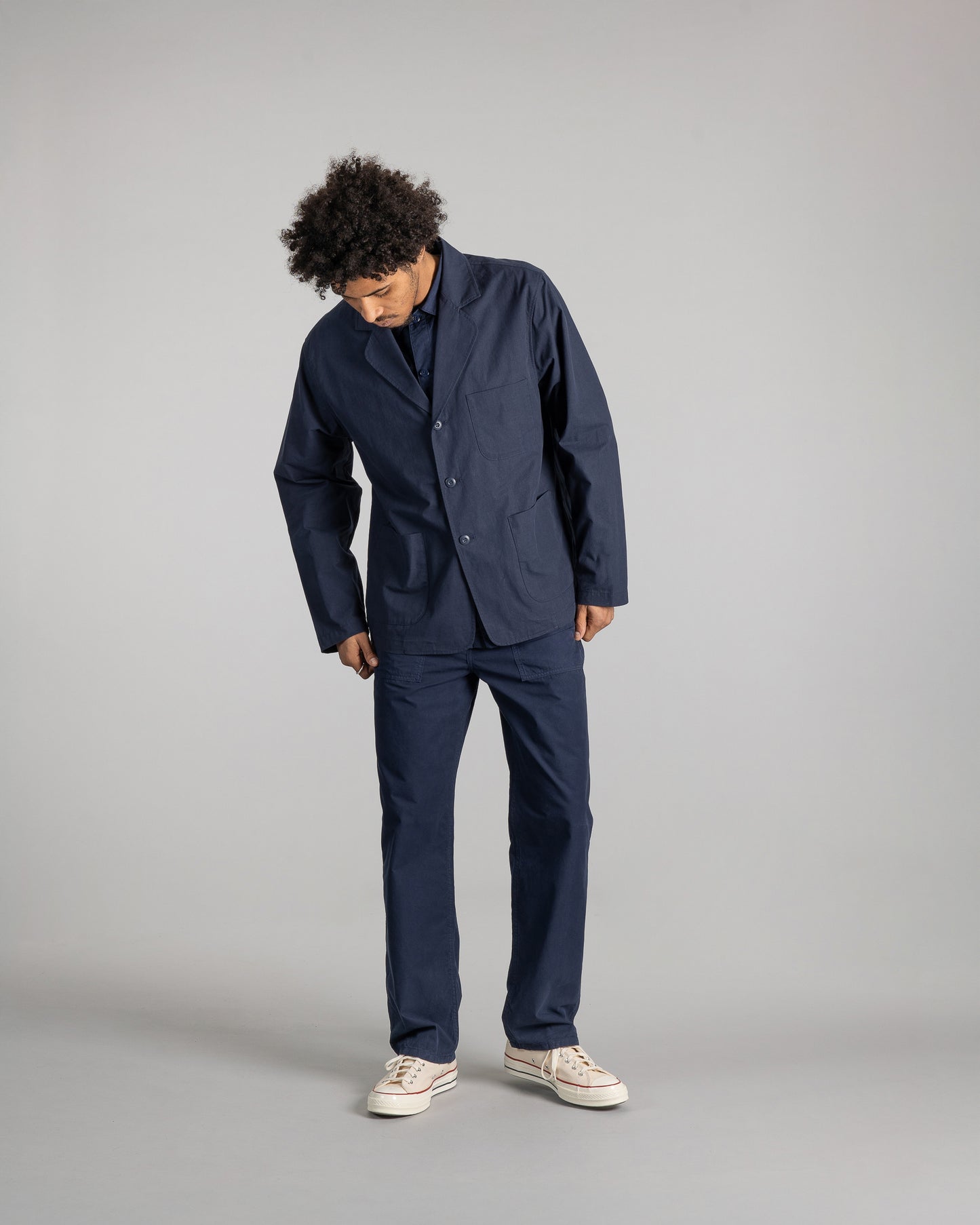 Overall-Jacke (Marineblaues Popeline)