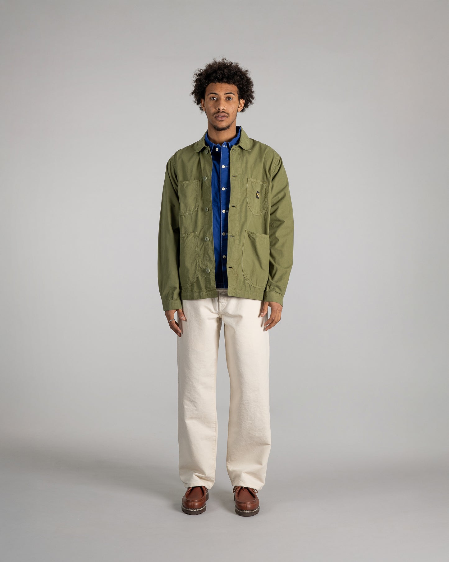 Overall-Jacke (olivgrünes Popeline)