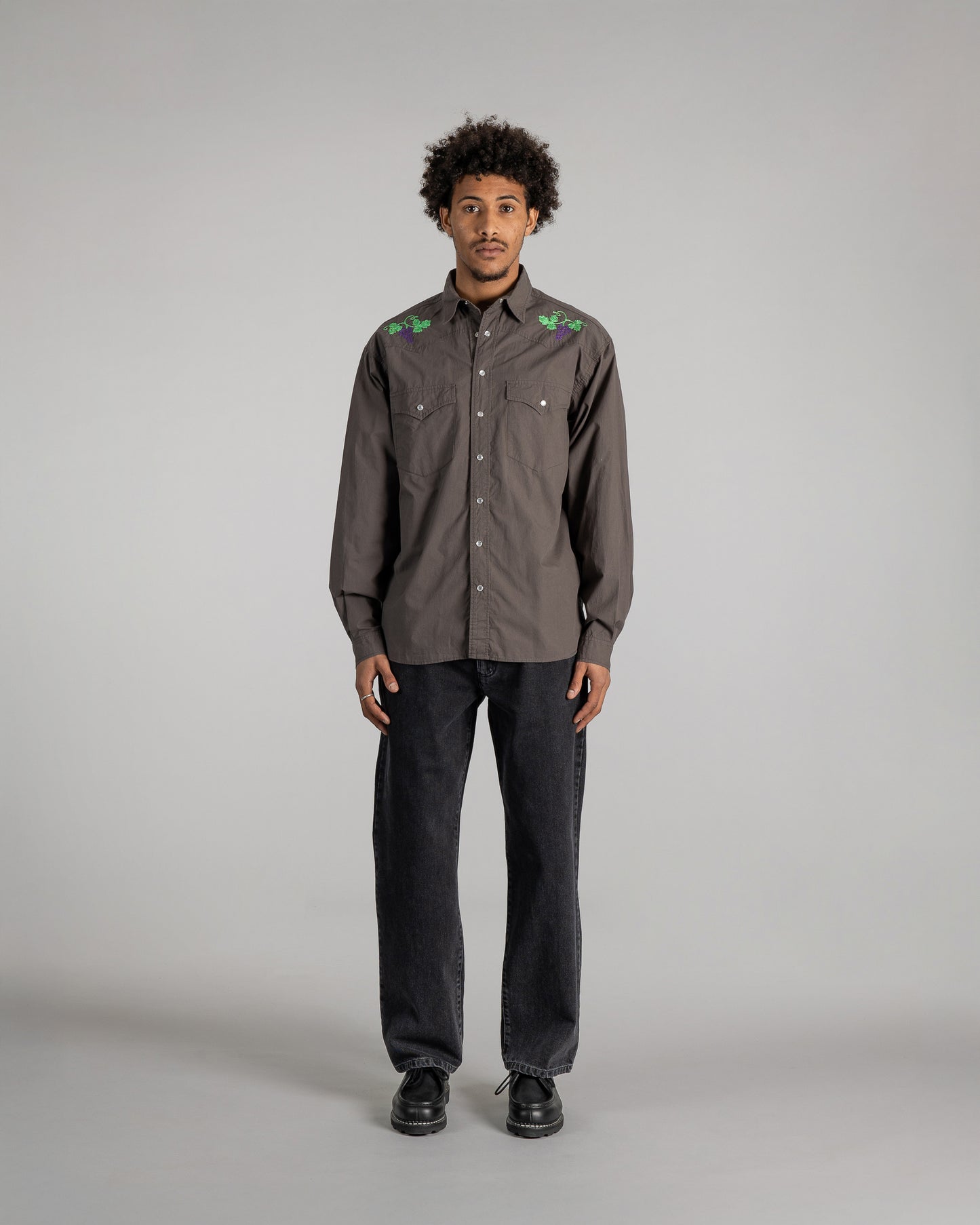 Chemise Western (Popeline noire délavée)