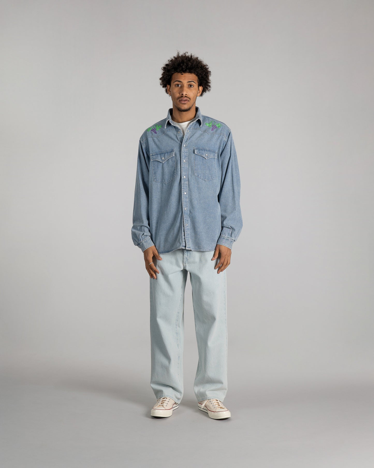 Chemise Western (denim délavé)