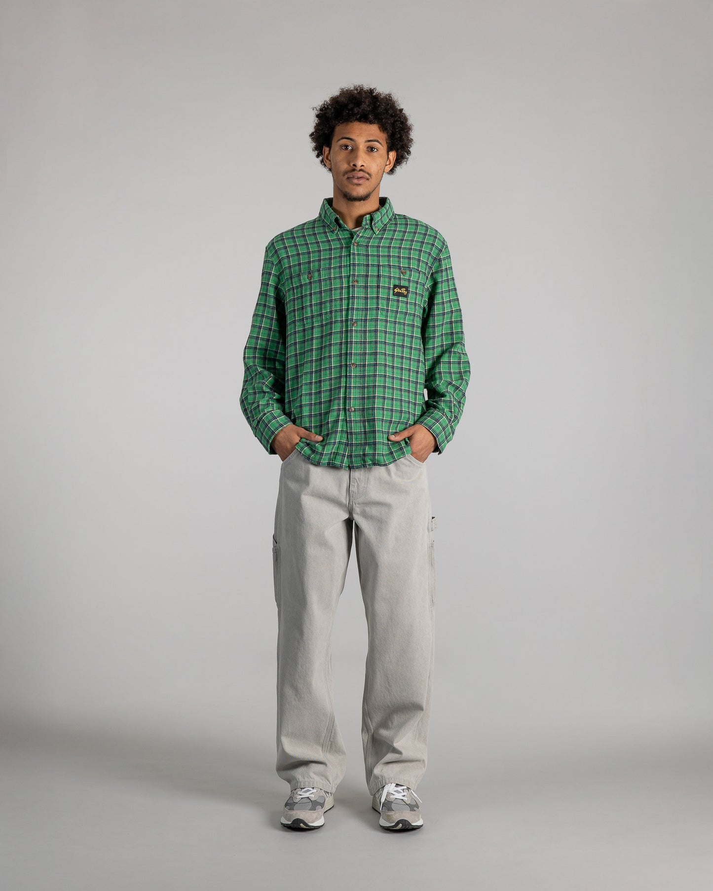 Chemise en flanelle (carreaux verts d'été)