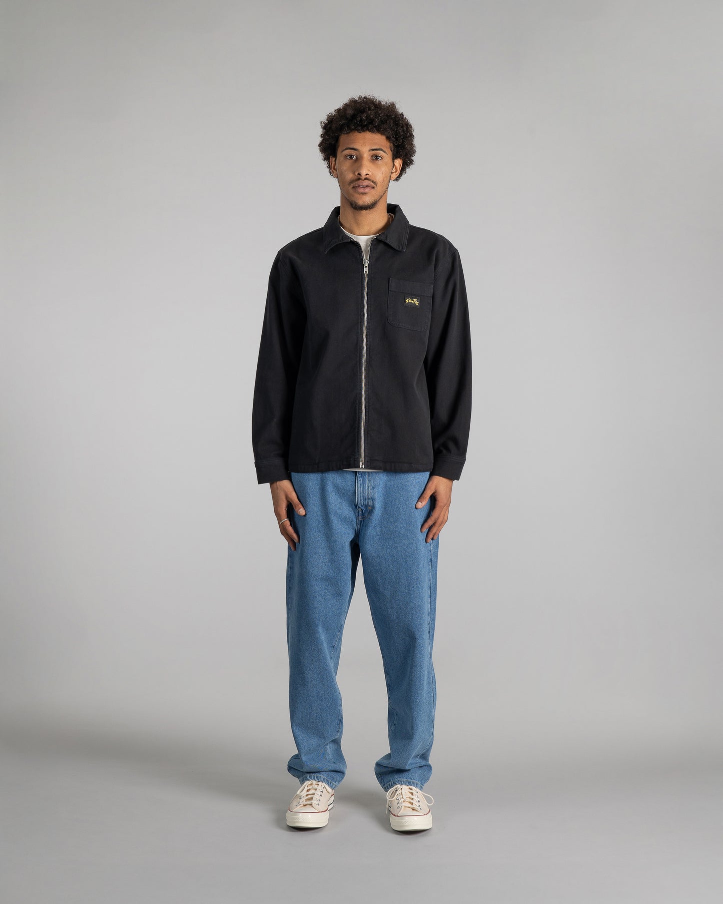 Zip Shirt (toile noire délavée)