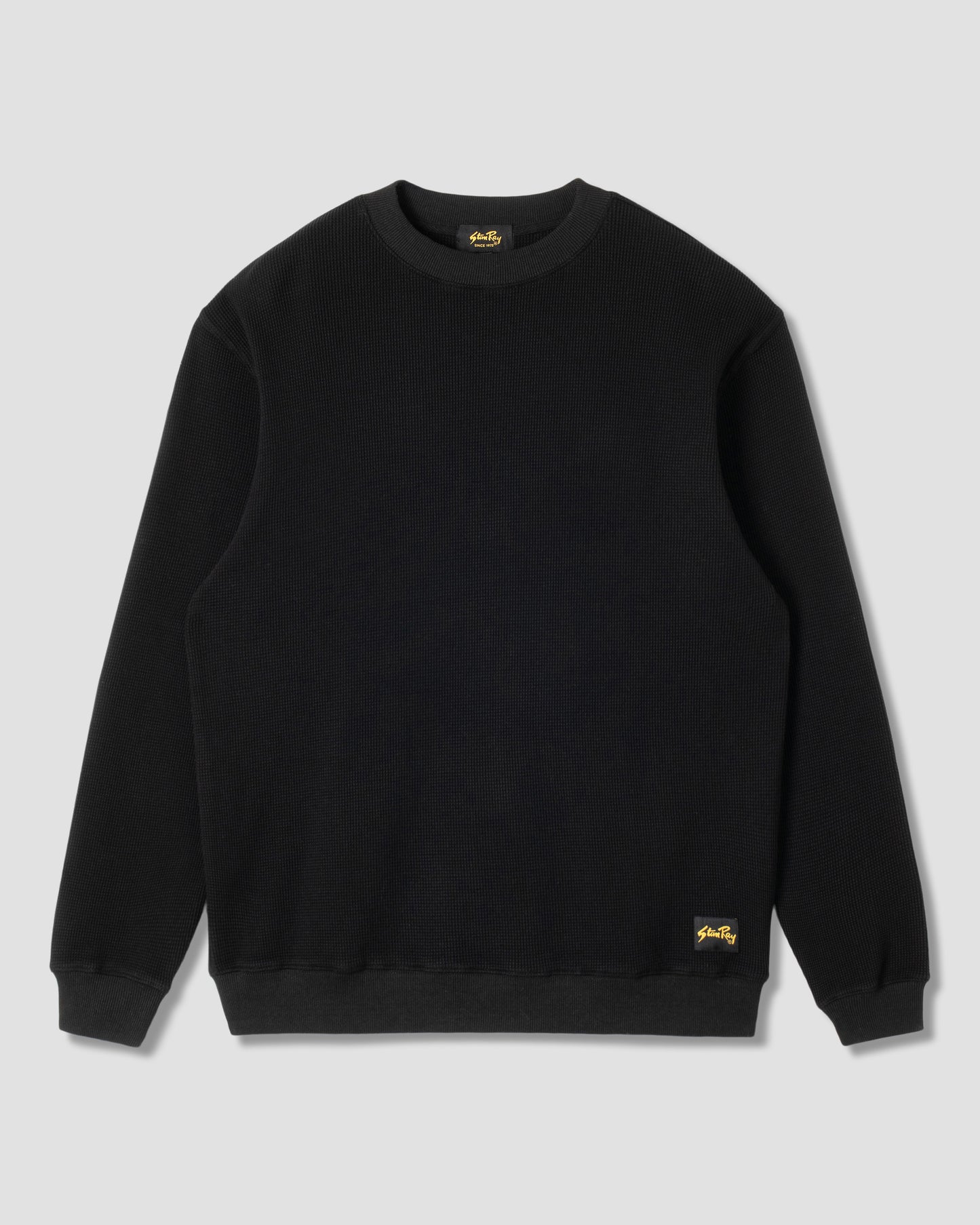 T-shirt à manches longues gaufré (noir délavé)