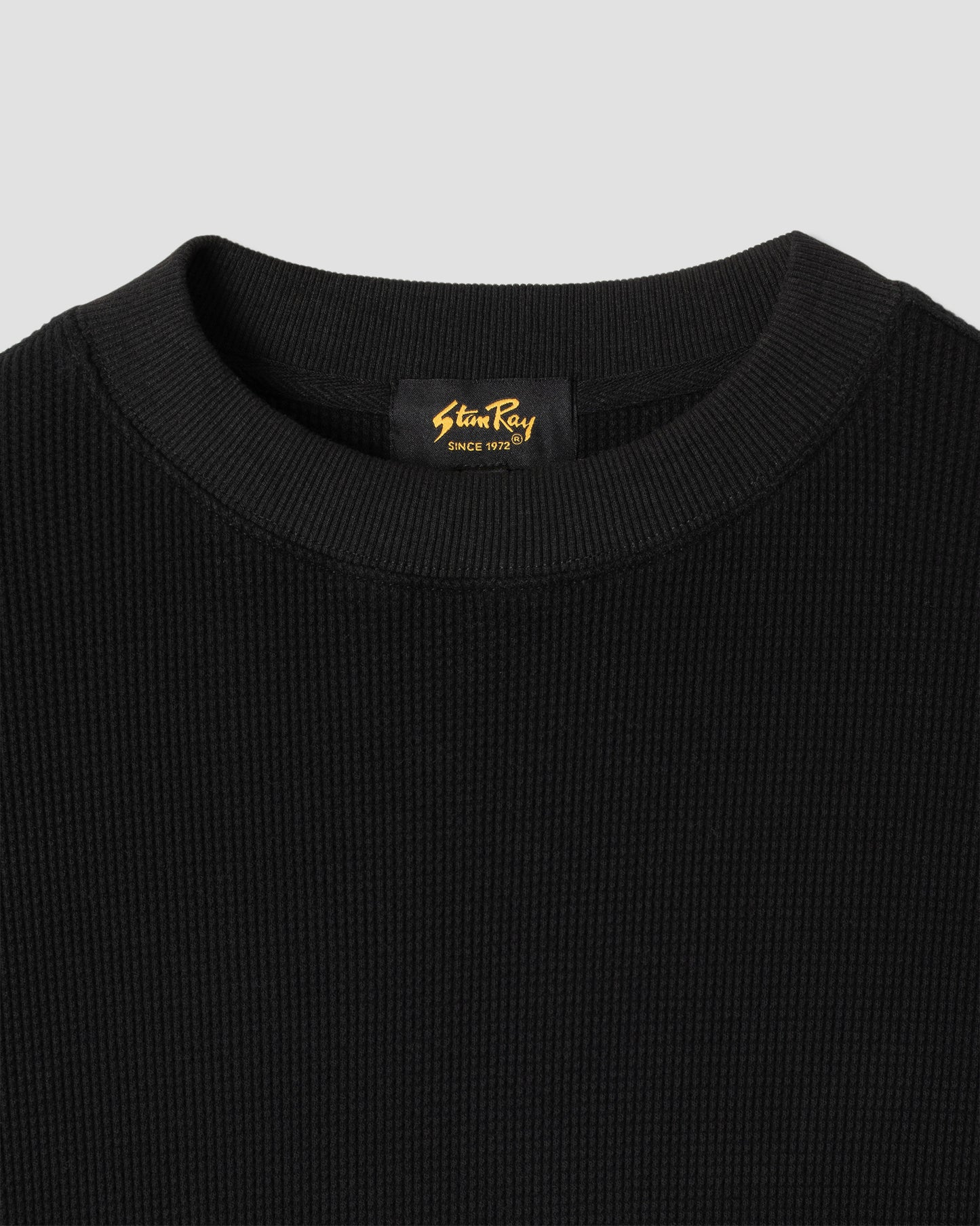 T-shirt à manches longues gaufré (noir délavé)