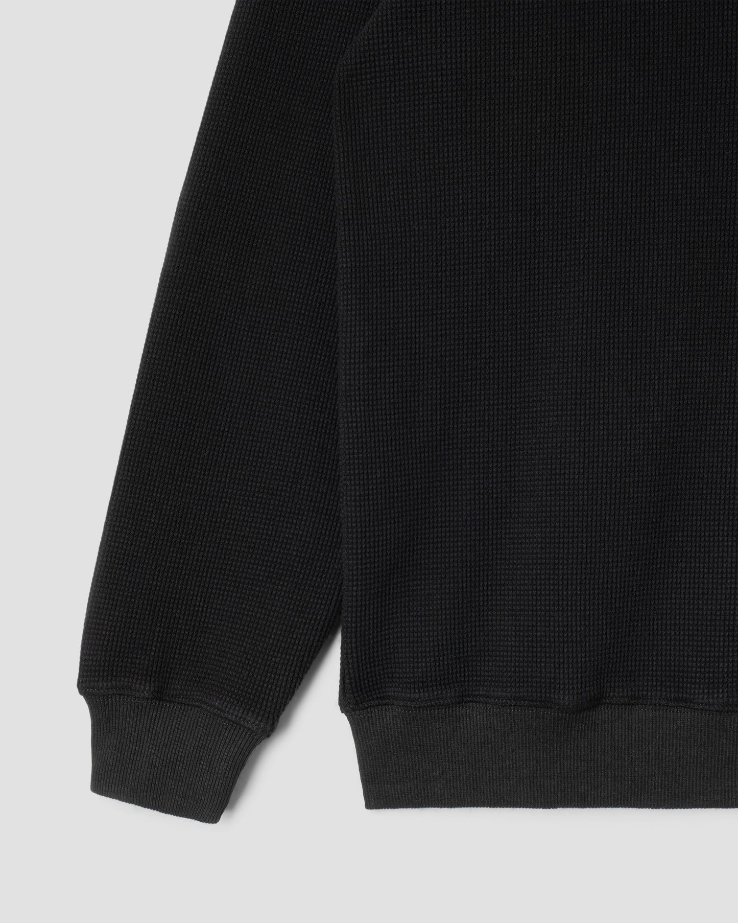 T-shirt à manches longues gaufré (noir délavé)