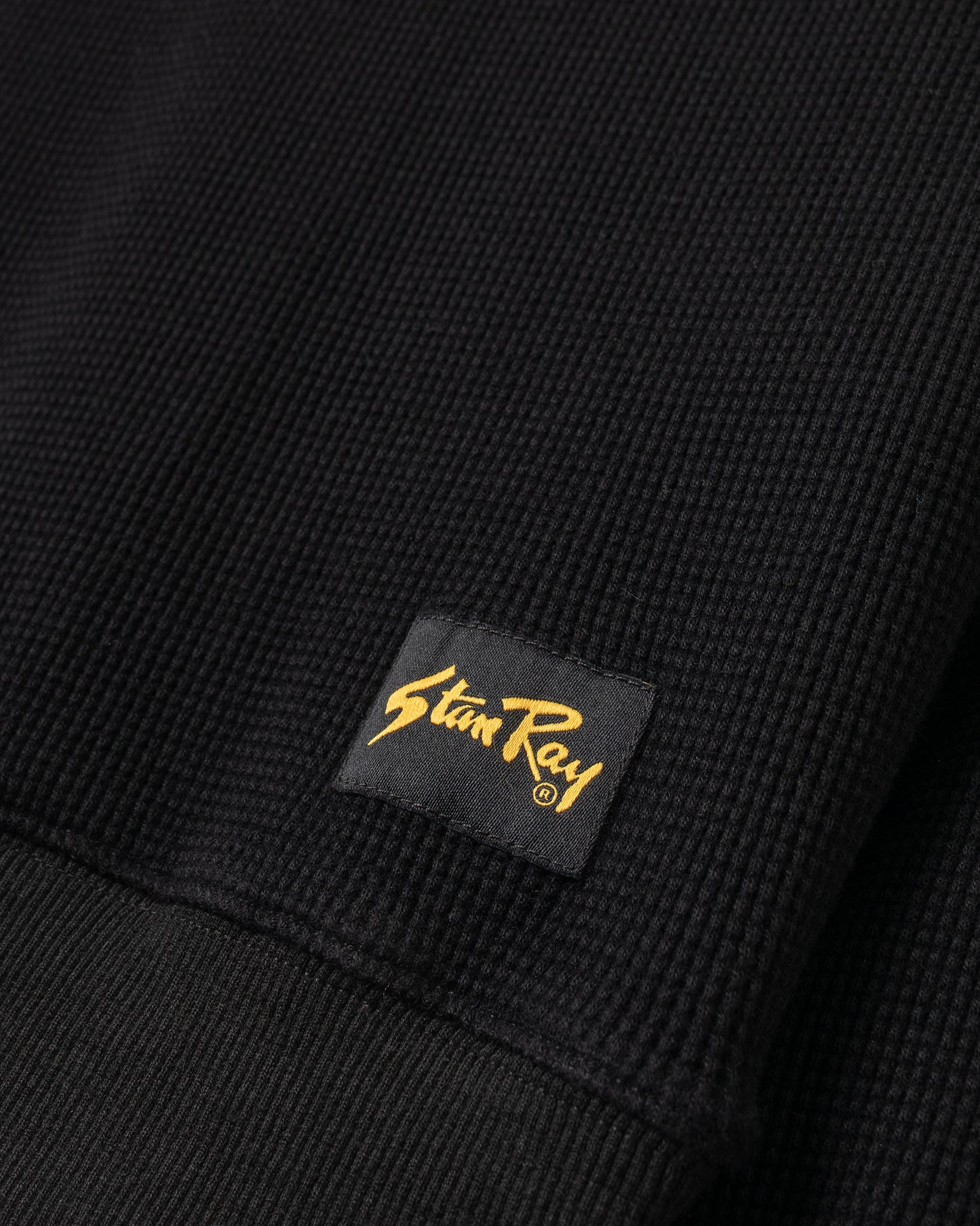 T-shirt à manches longues gaufré (noir délavé)