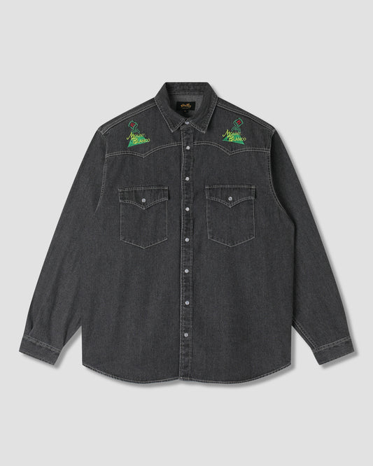 Western Shirt (Washed Black Denim)