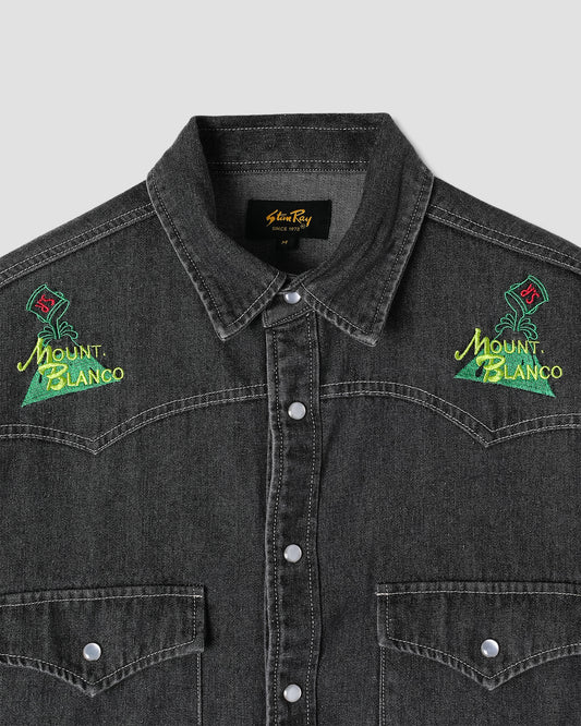 Western Shirt (Washed Black Denim)