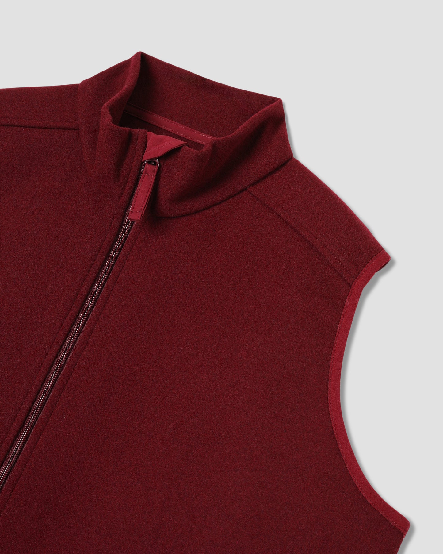 Wool Fleece Vest (Dark Red Heather )