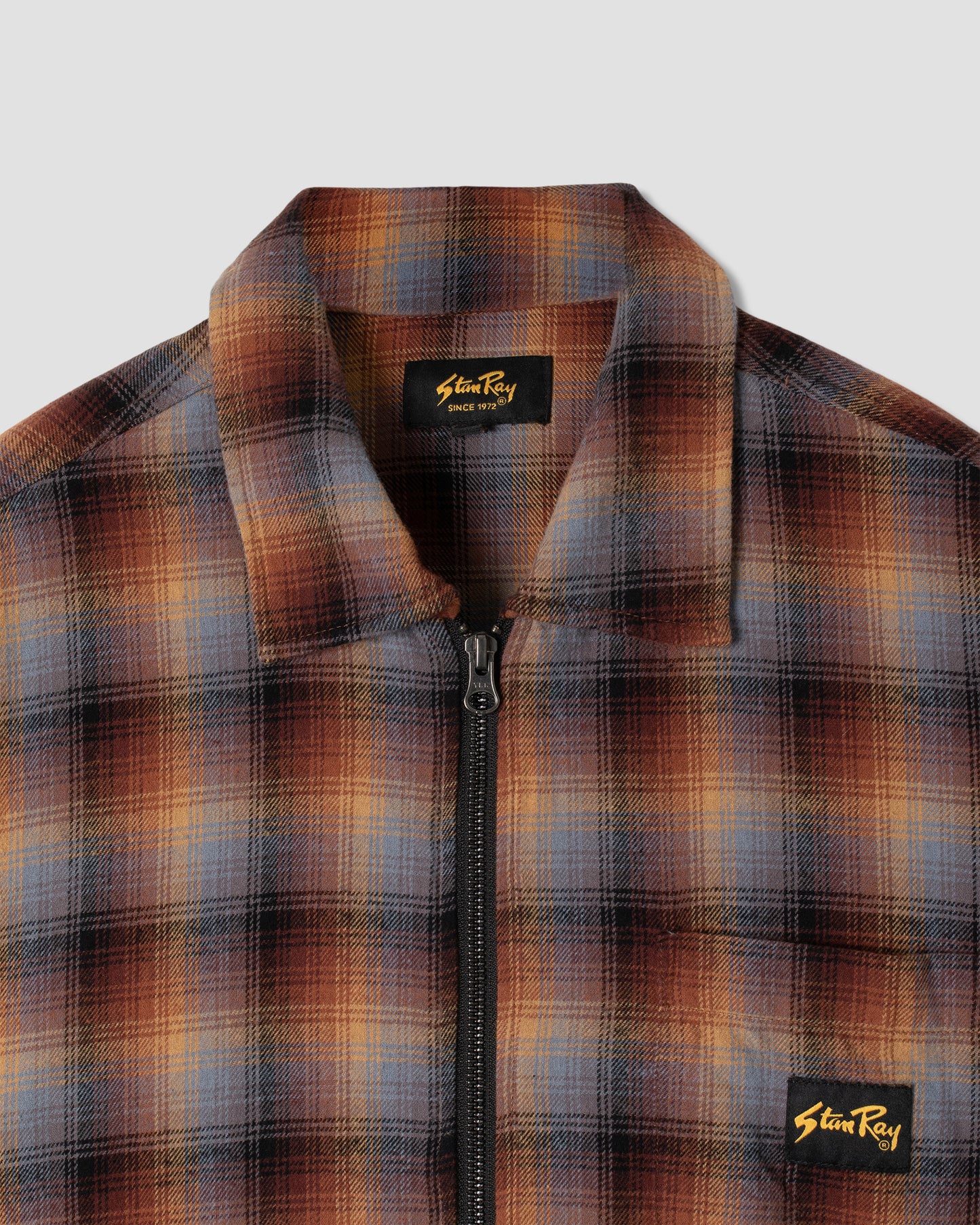 Zip Shirt (carreaux marron/bleu)