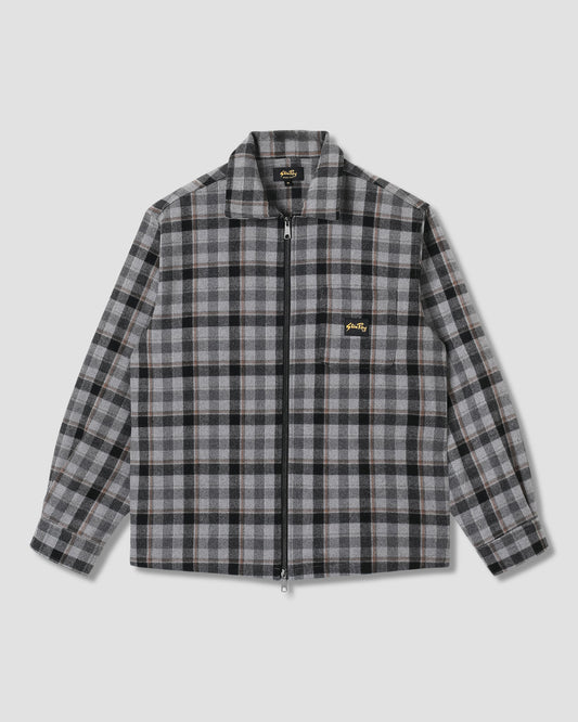Zip Shirt (Charcoal Plaid)