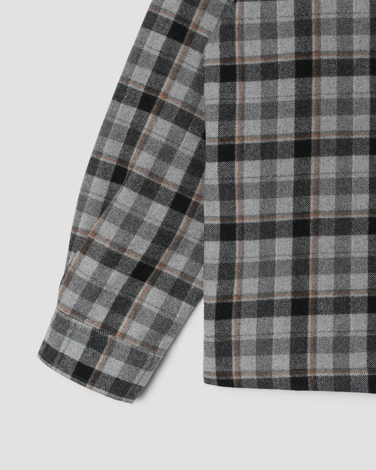 Zip Shirt (Charcoal Plaid)