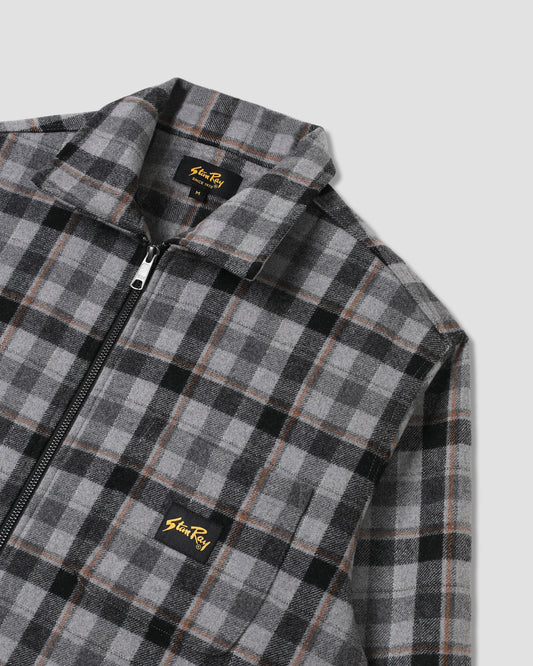 Zip Shirt (Charcoal Plaid)
