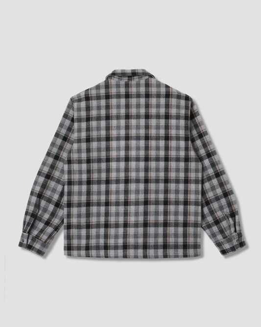 Zip Shirt (Charcoal Plaid)