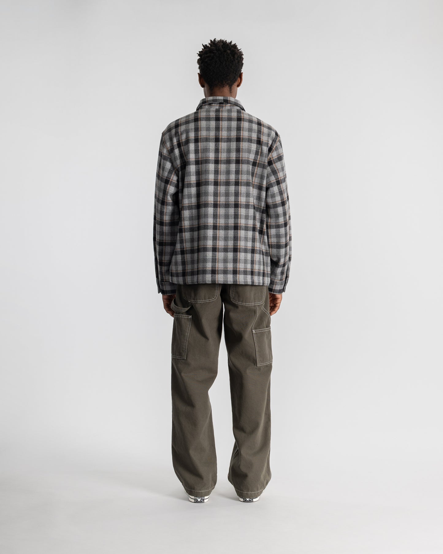 Zip Shirt (Charcoal Plaid)